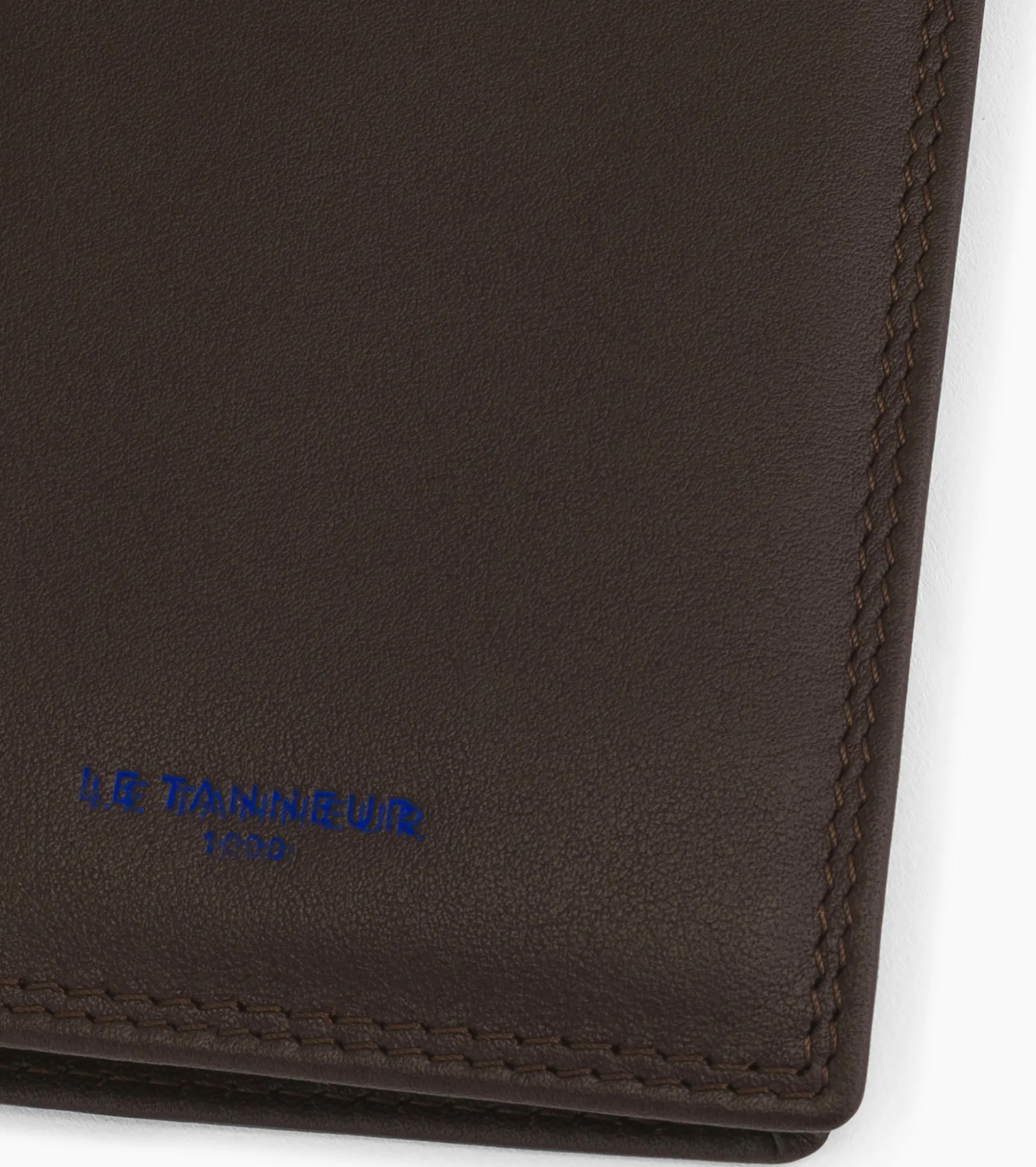 Porte cartes moyen modele avec poche billets Martin en cuir lisse - Coffee Brown