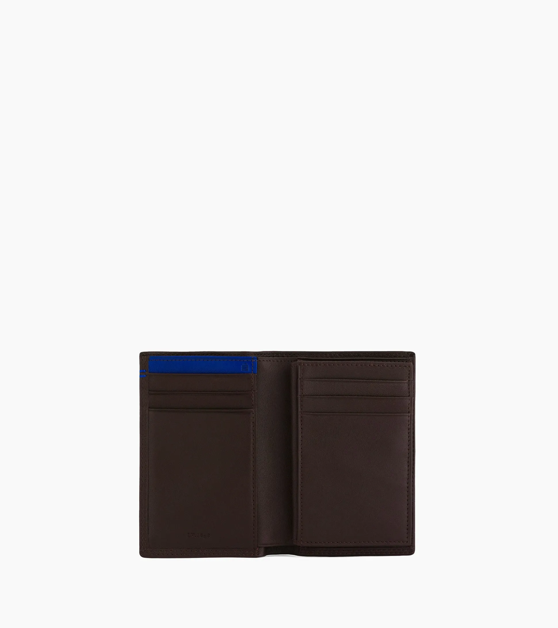 Porte cartes moyen modele avec poche billets Martin en cuir lisse - Coffee Brown