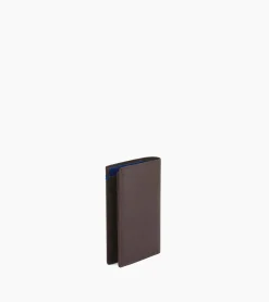 Porte cartes moyen modele avec poche billets Martin en cuir lisse - Coffee Brown
