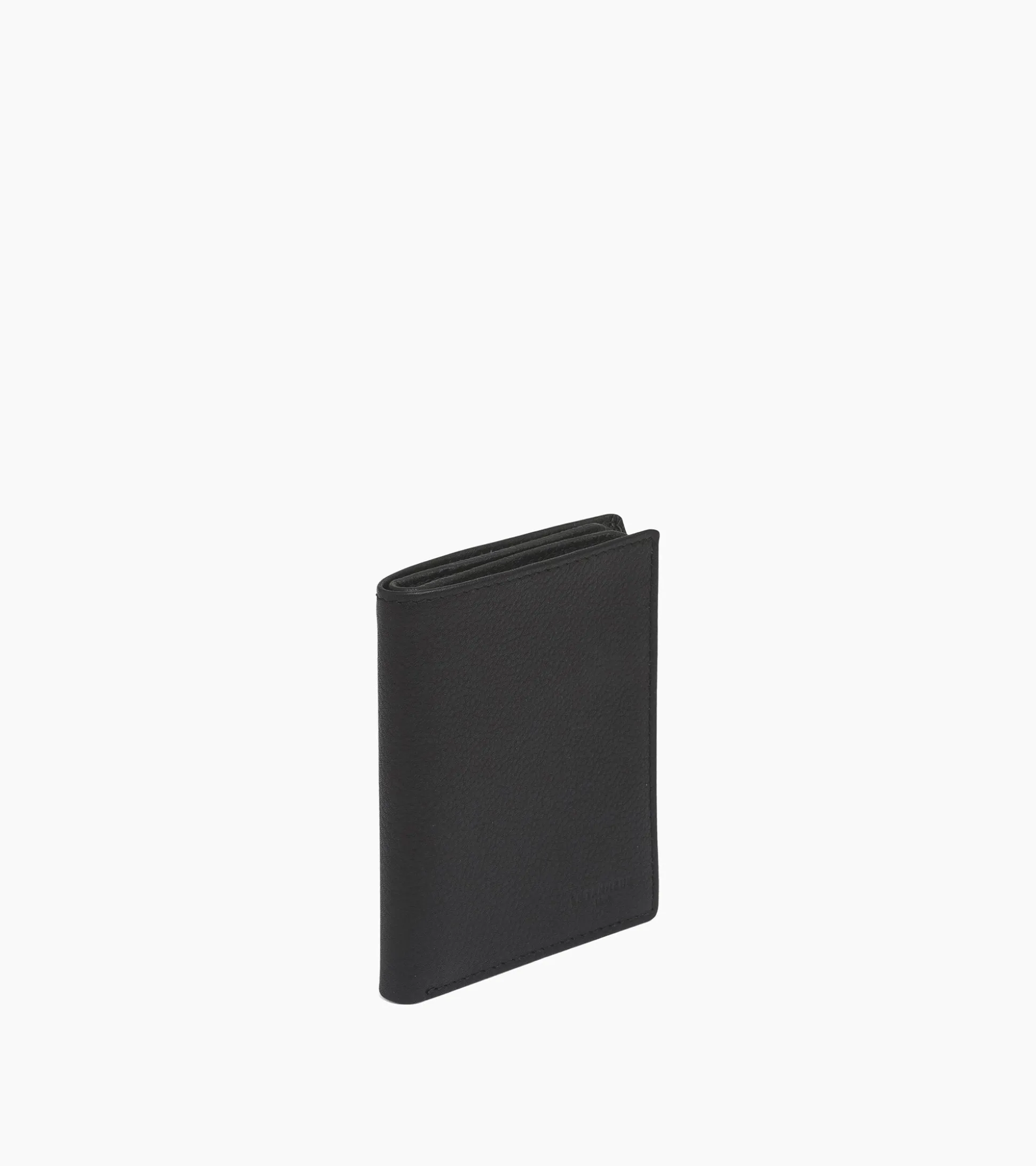 Porte cartes moyen modèle Charles en cuir grainé - Black