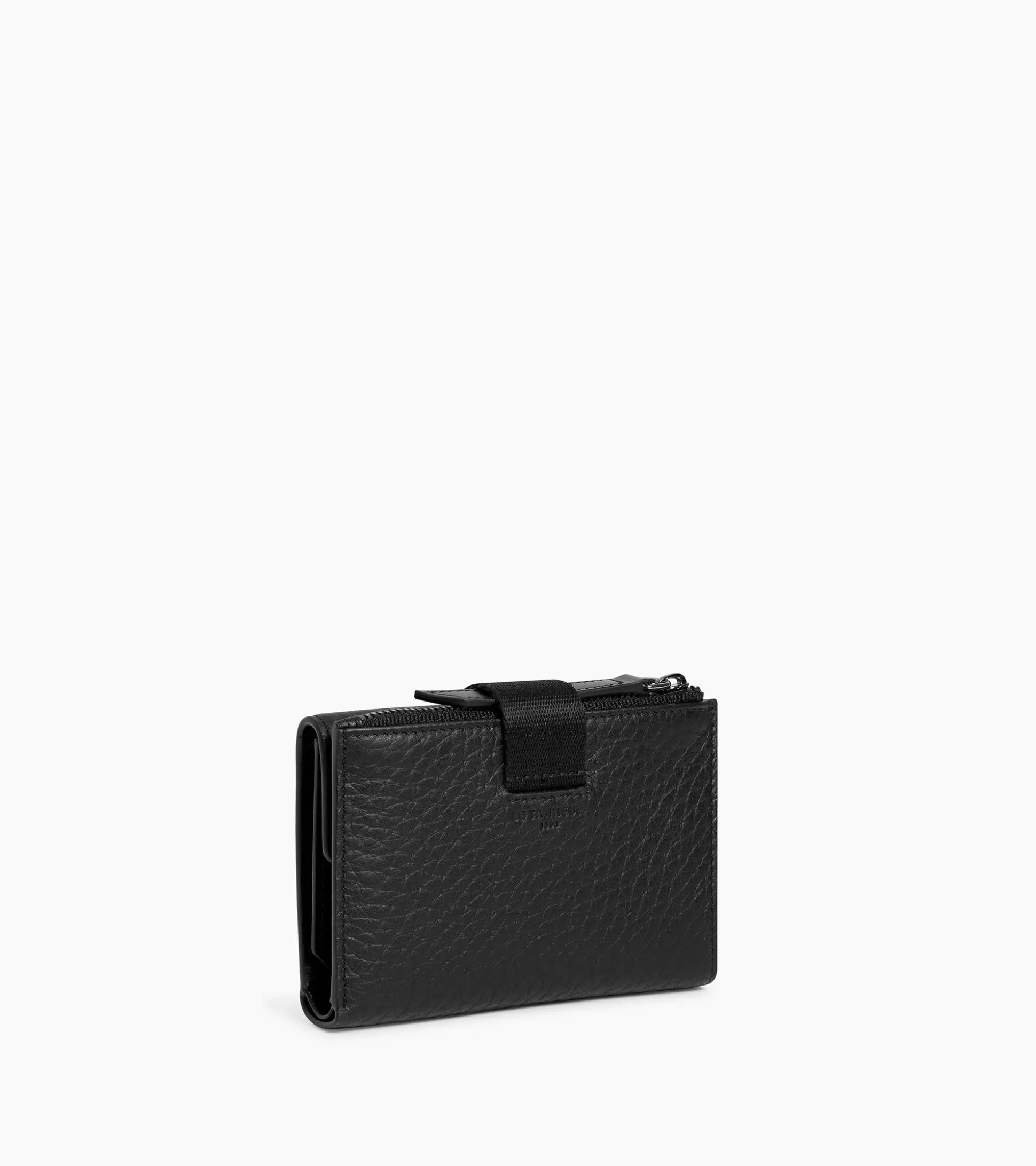 Porte cartes Noah en cuir grain buffle et cuir lisse - NOIR 1