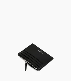 Porte cartes zippé Charles en cuir grainé - Black