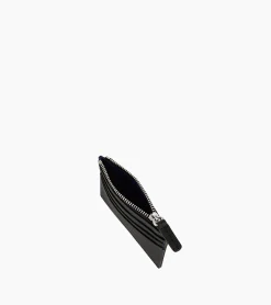 Porte cartes zippé Charles en cuir grainé - Black Le Bleu