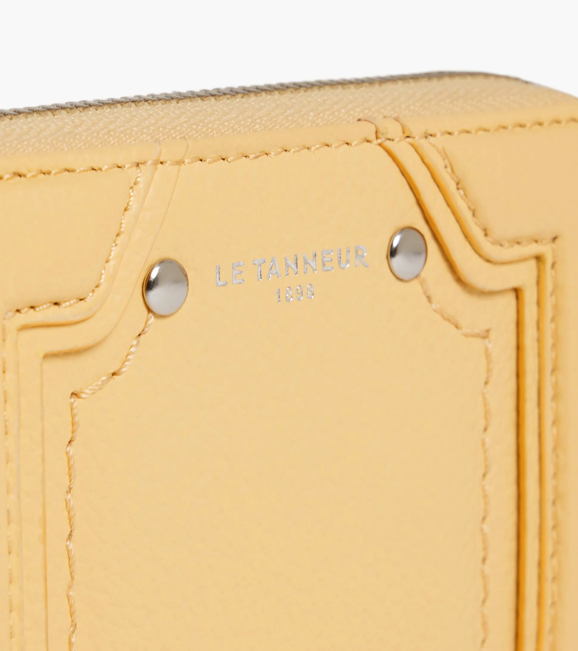 Porte cartes zippé Ella en cuir grainé - AURORE