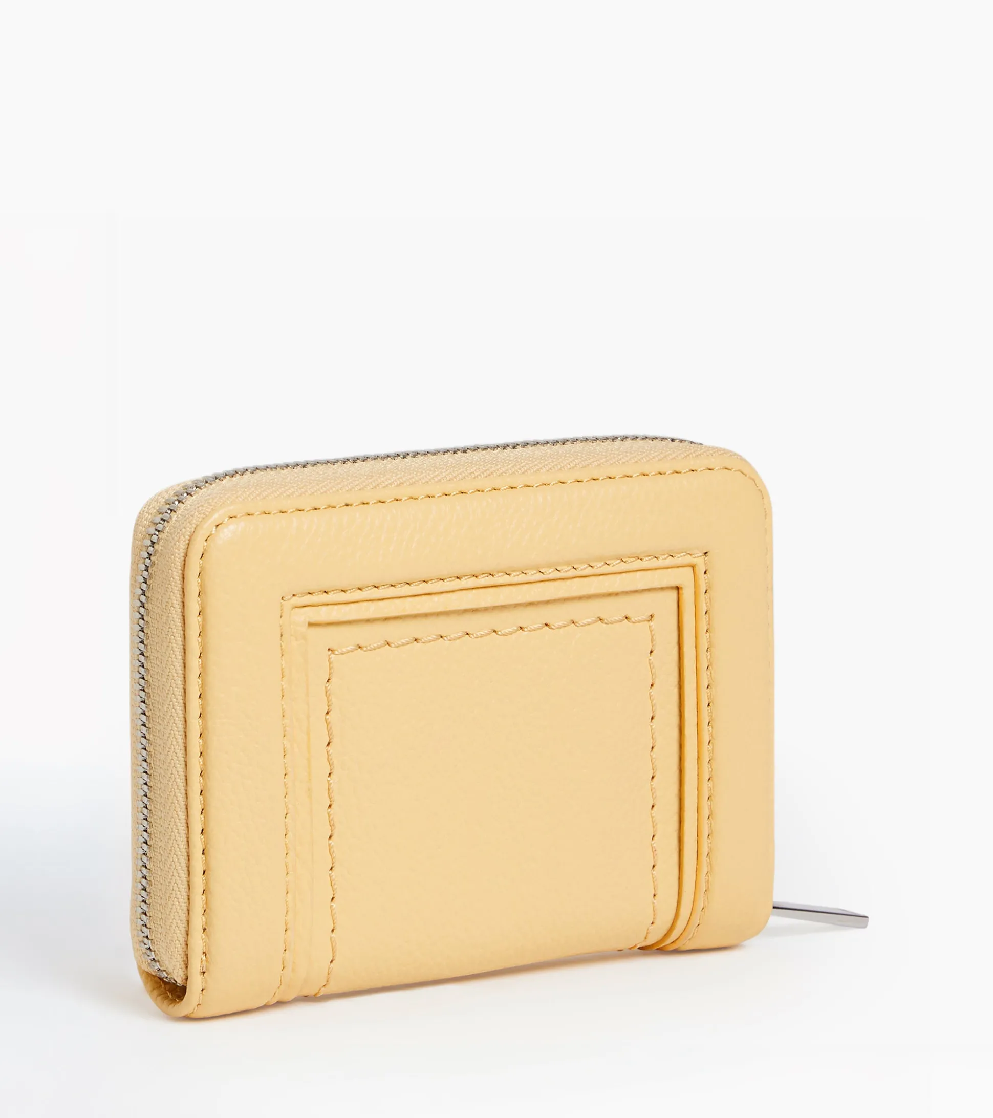 Porte cartes zippé Ella en cuir grainé - AURORE