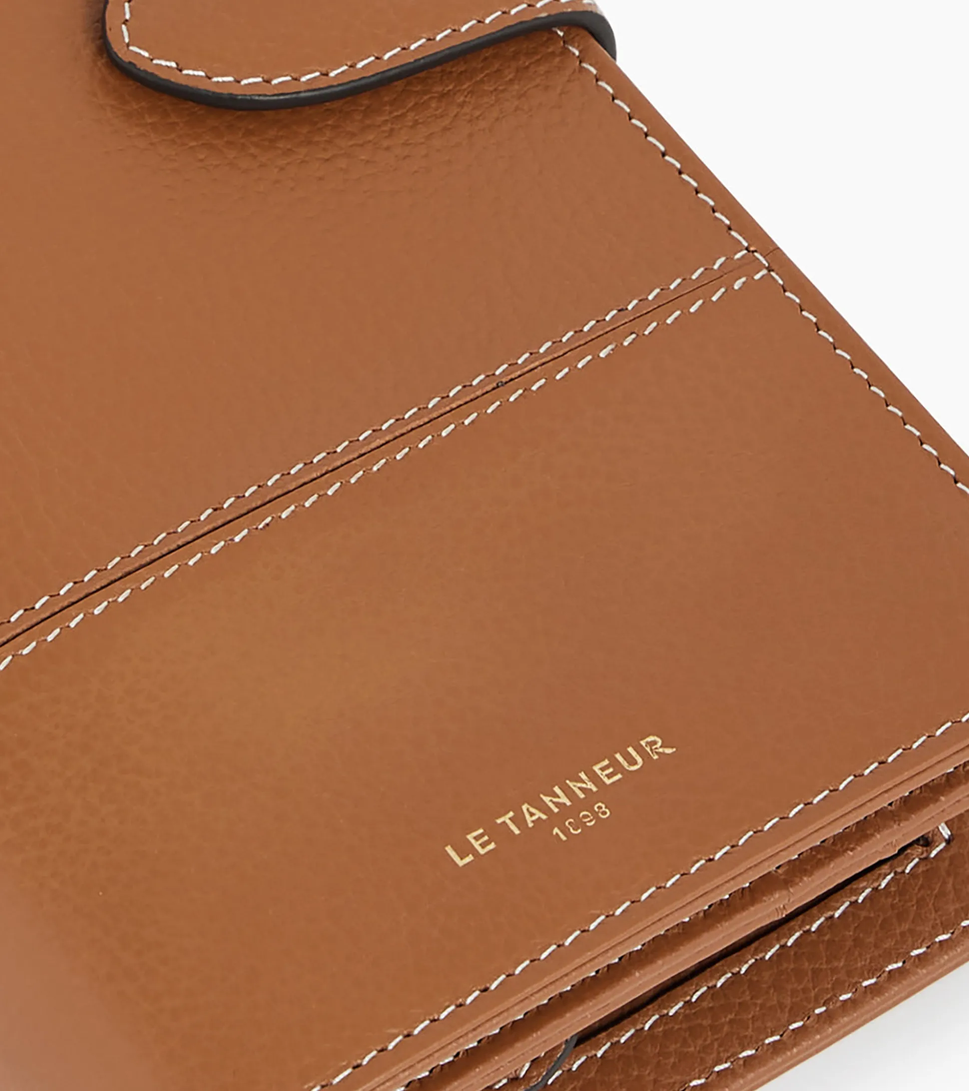 Porte chéquier Juliette en cuir grainé - Brown Tan