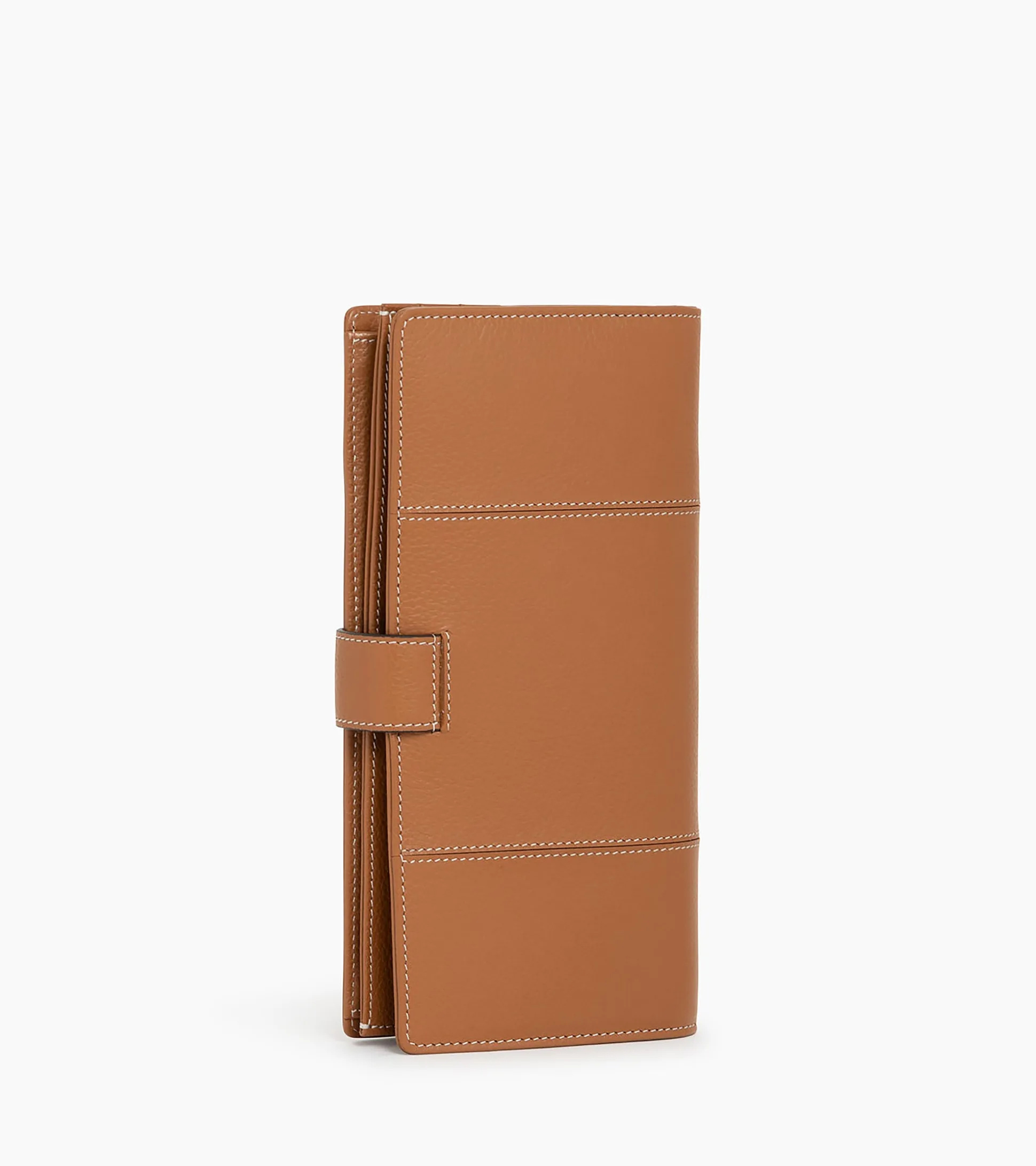 Porte chéquier Juliette en cuir grainé - Brown Tan