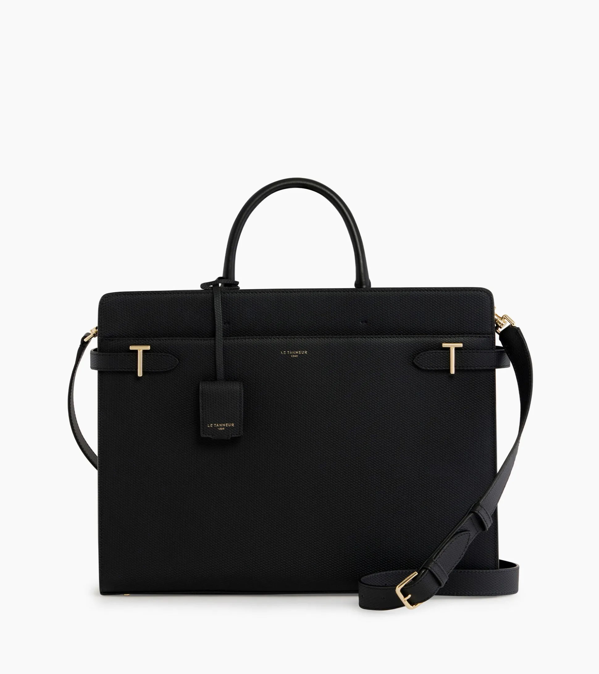 Porte document 15" Emilie en cuir signature T - Black