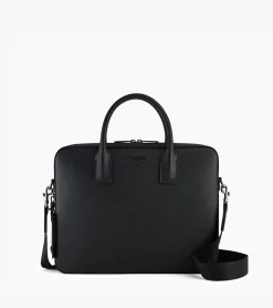 Porte document slim 14" Emile en cuir signature T - Black
