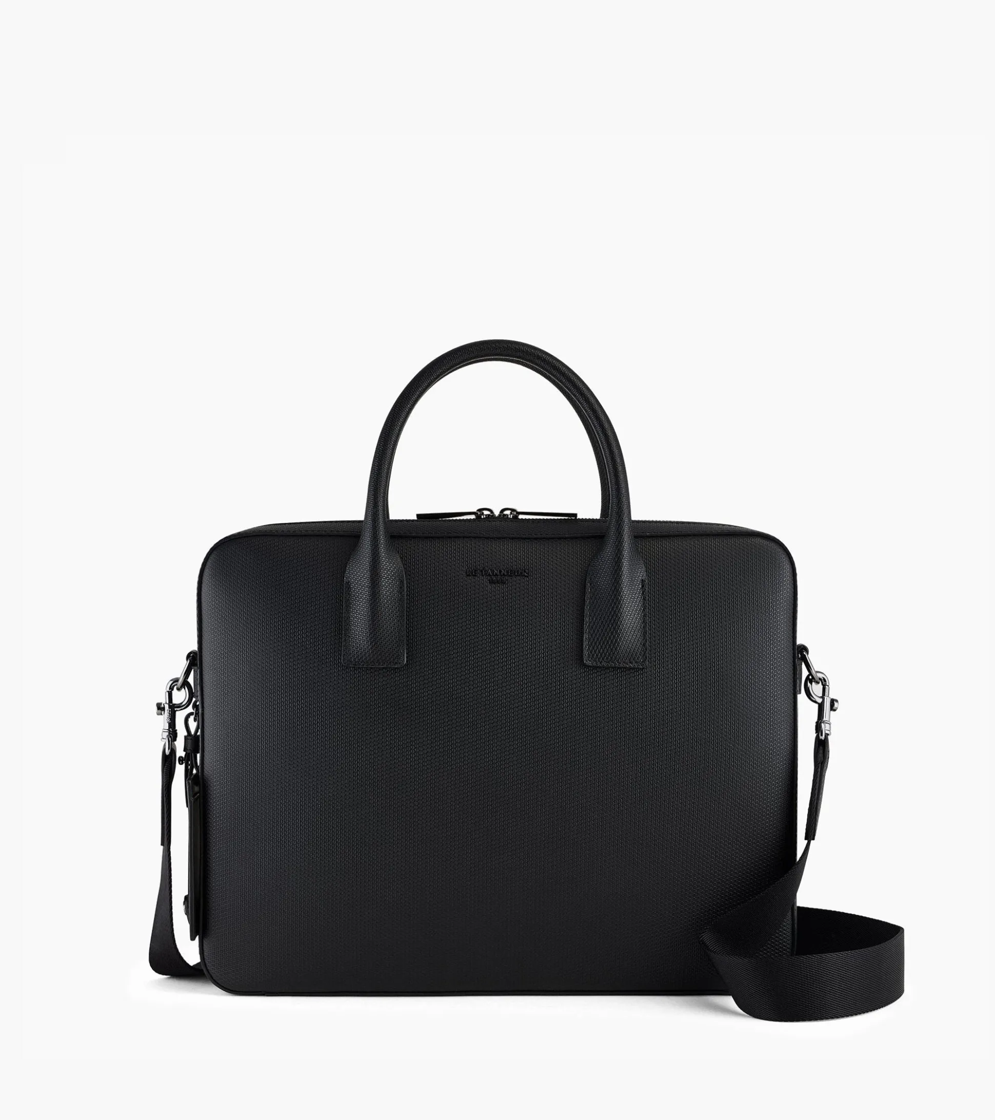 Porte document slim 14" Emile en cuir signature T - Black