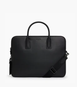 Porte document slim 15" Emile en cuir signature T - Black