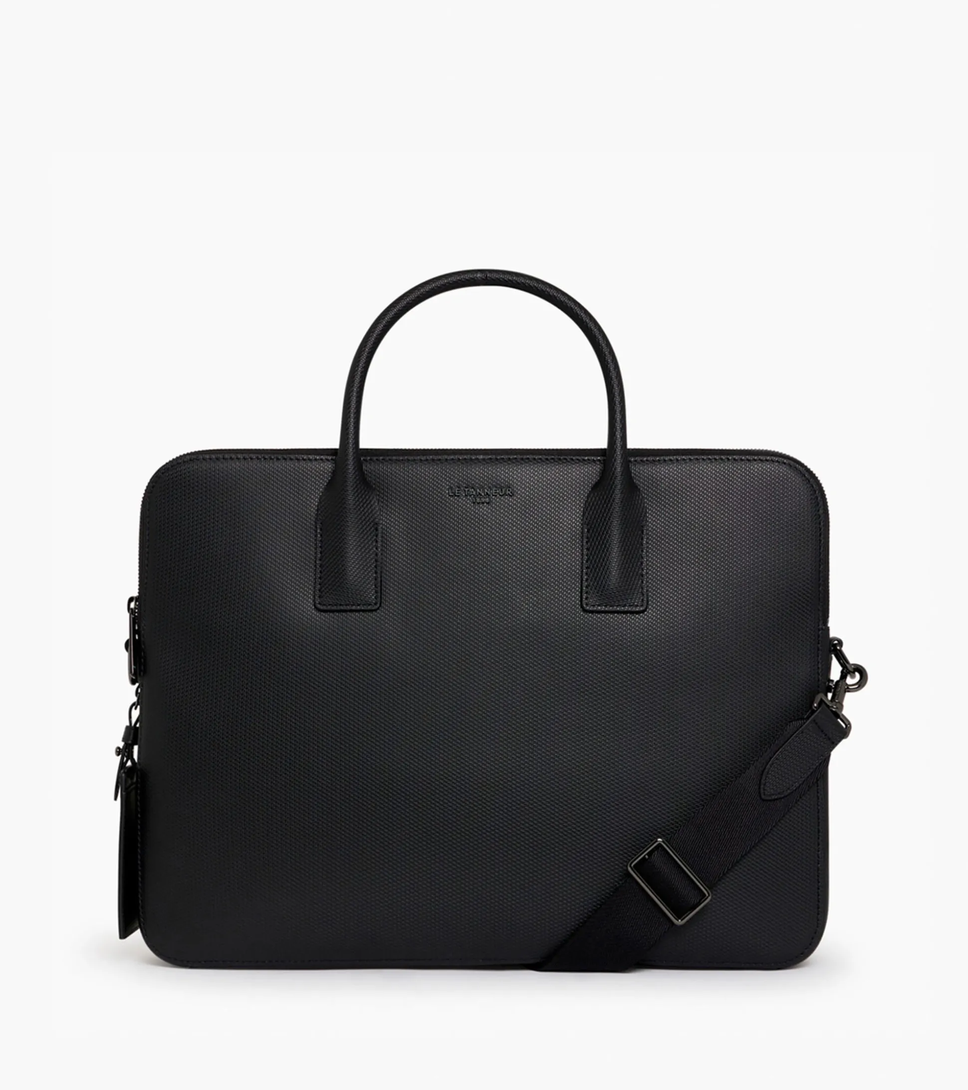 Porte document slim 15" Emile en cuir signature T - Black