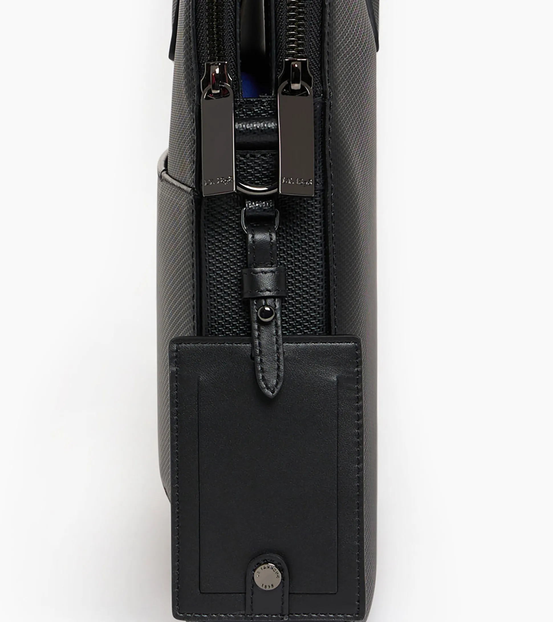 Porte document slim 15" Emile en cuir signature T - Black
