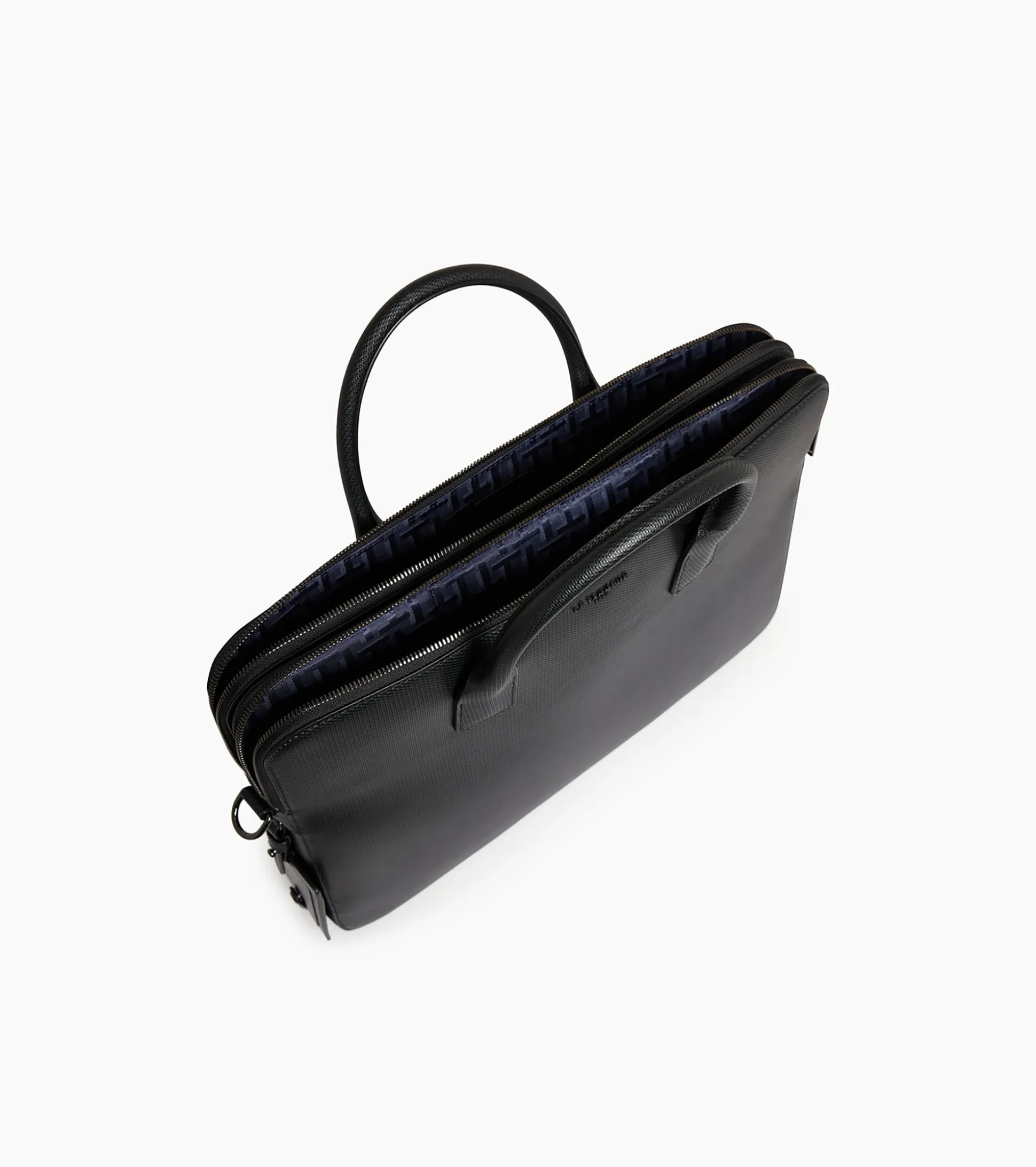 Porte document slim 15" Emile en cuir signature T - Black