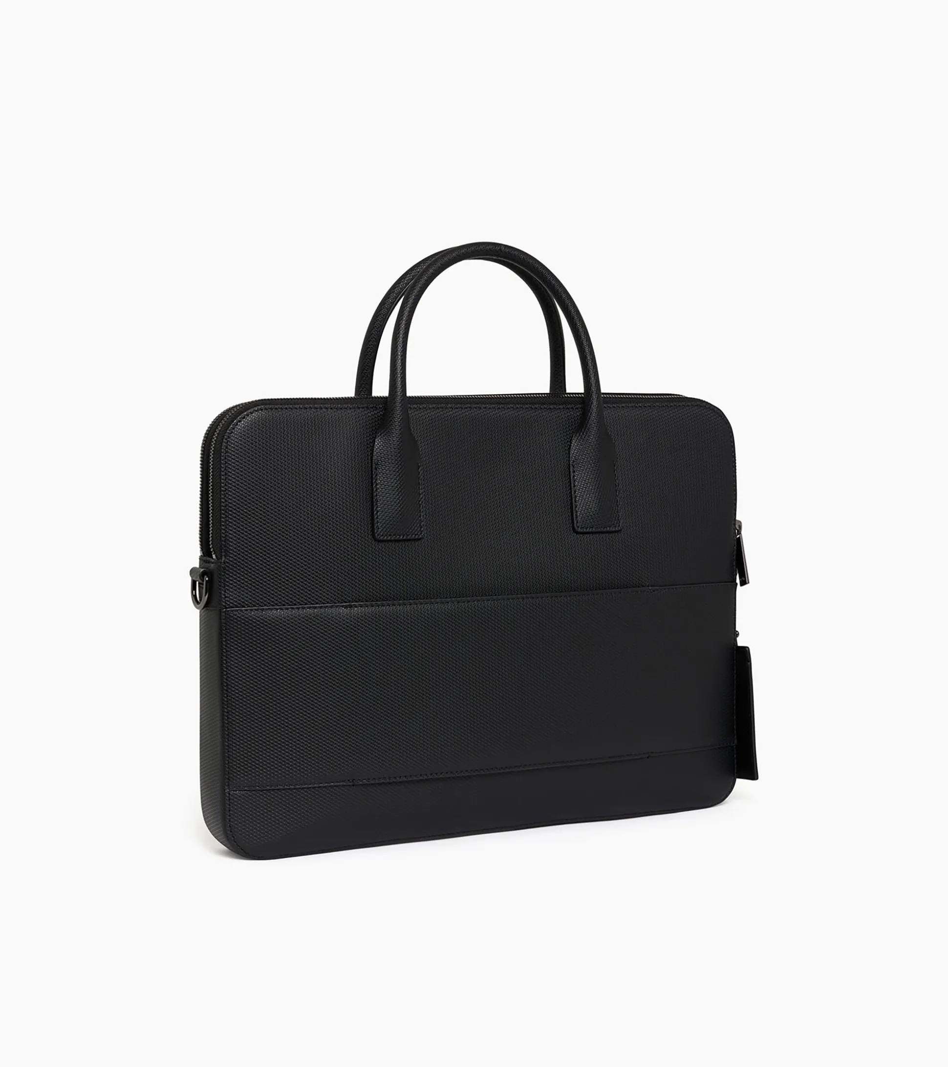 Porte document slim 15" Emile en cuir signature T - Black