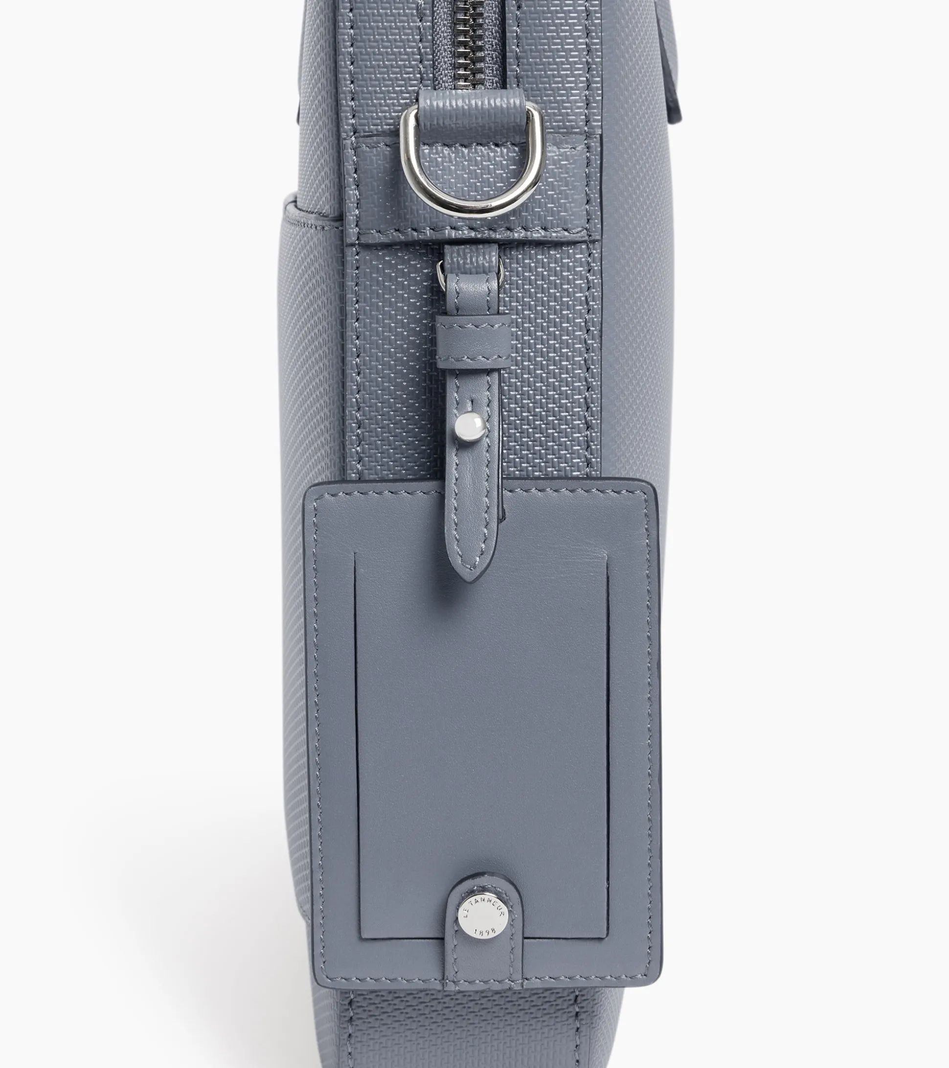 Porte document slim 14" Emile en cuir signature T - BLEU ARGILE