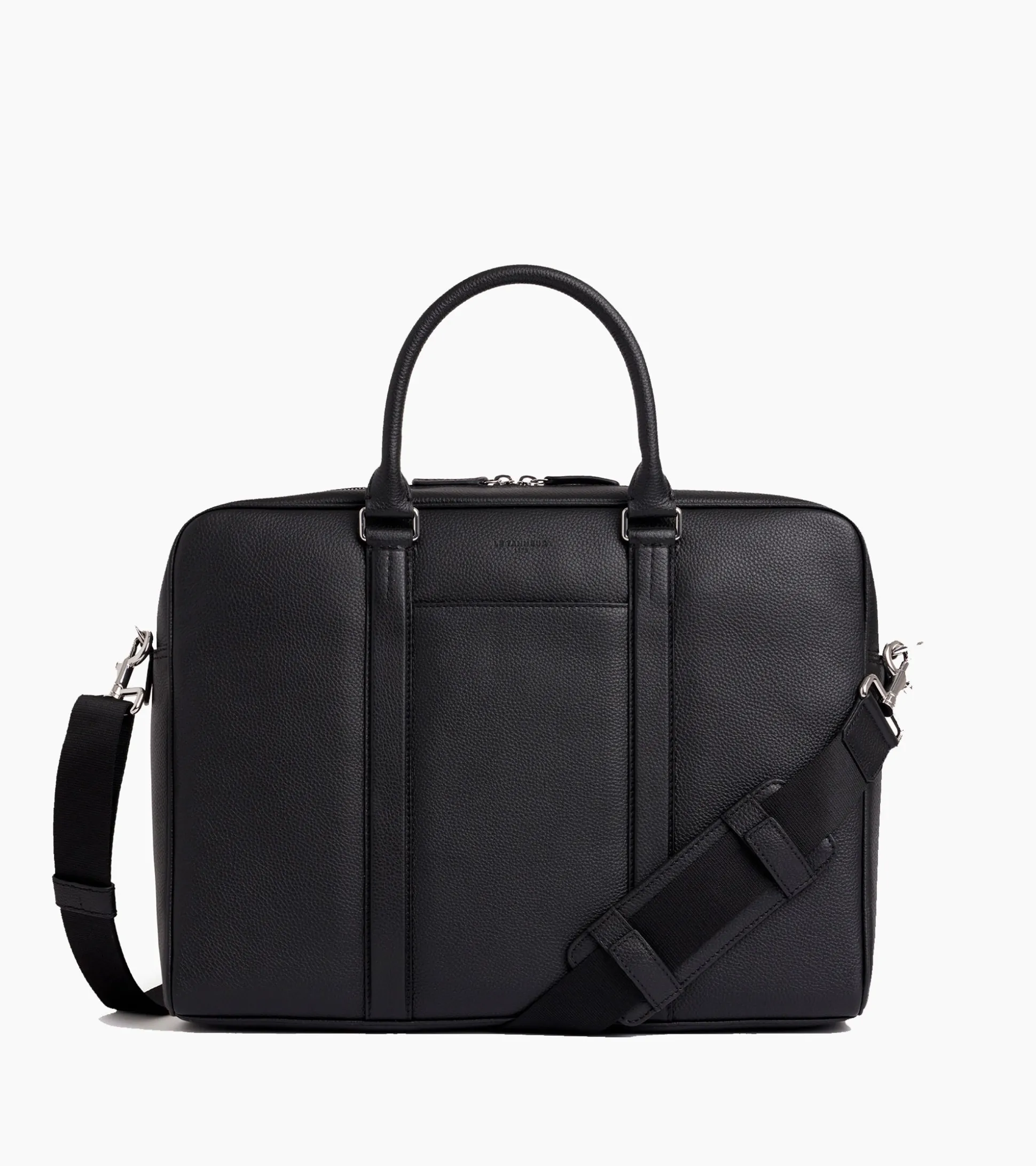 Porte documents 15" 1 soufflet Charles en cuir grainé - Black