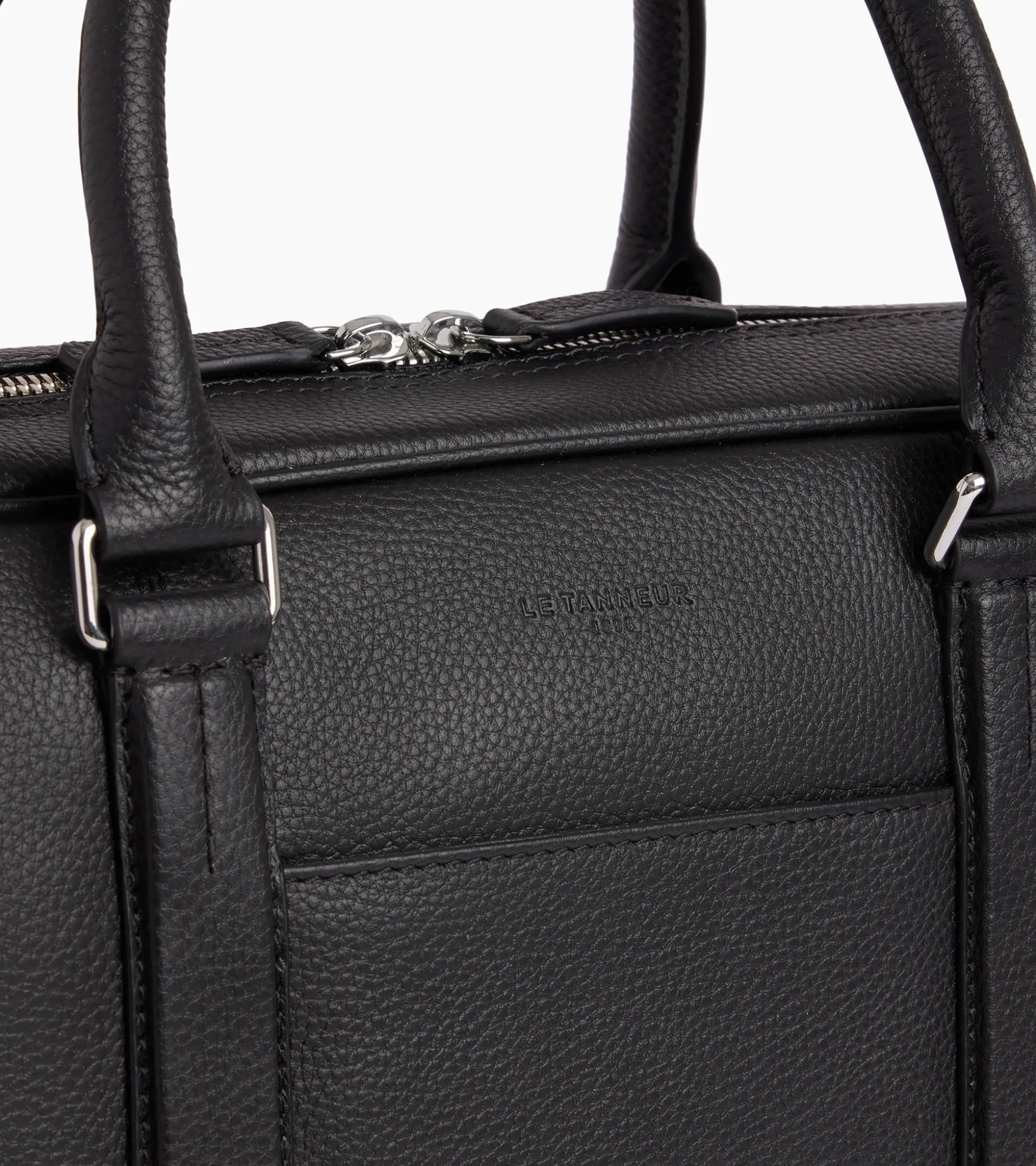Porte documents 15" 1 soufflet Charles en cuir grainé - Black