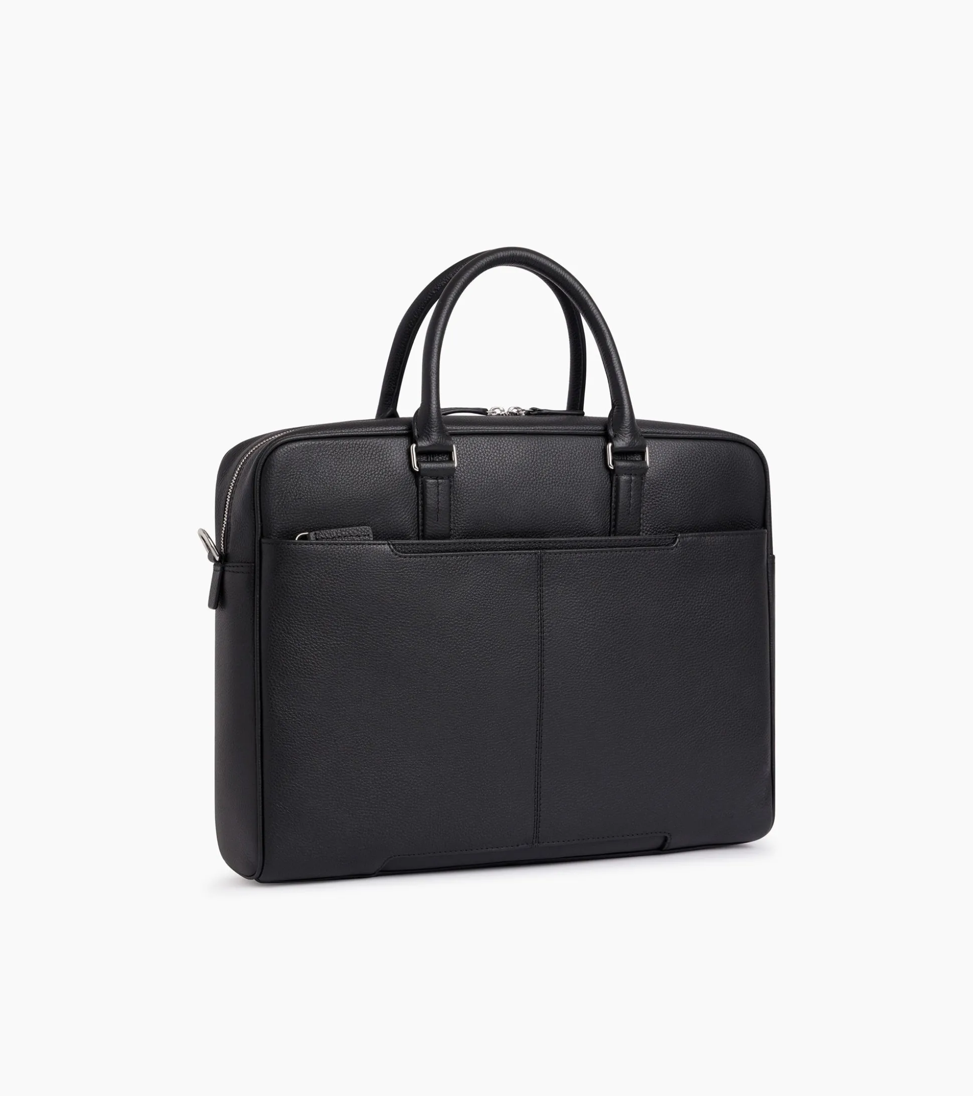 Porte documents 15" 1 soufflet Charles en cuir grainé - Black