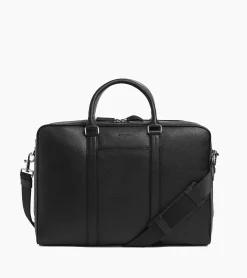 Porte documents 17" Charles en cuir grainé - Black