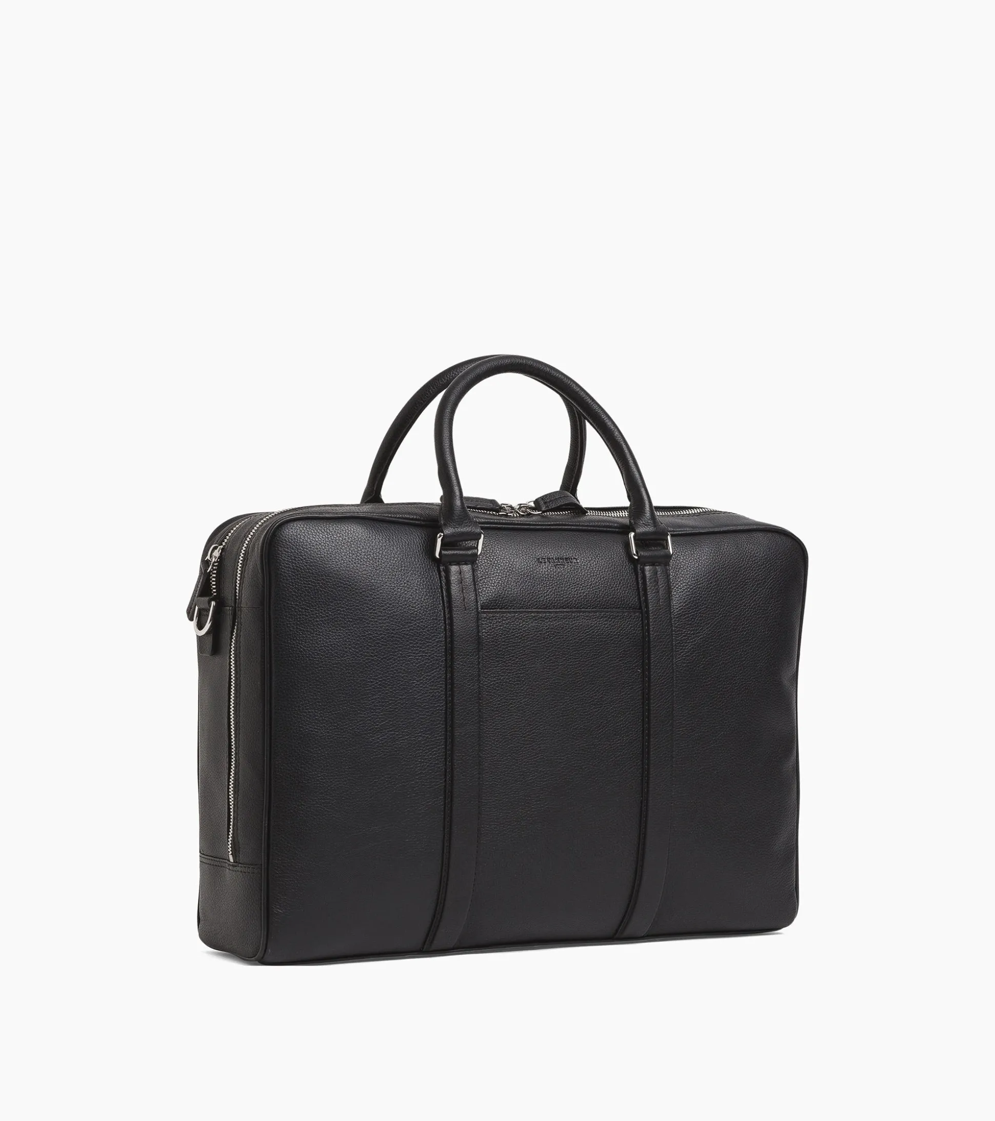 Porte documents 17" Charles en cuir grainé - Black