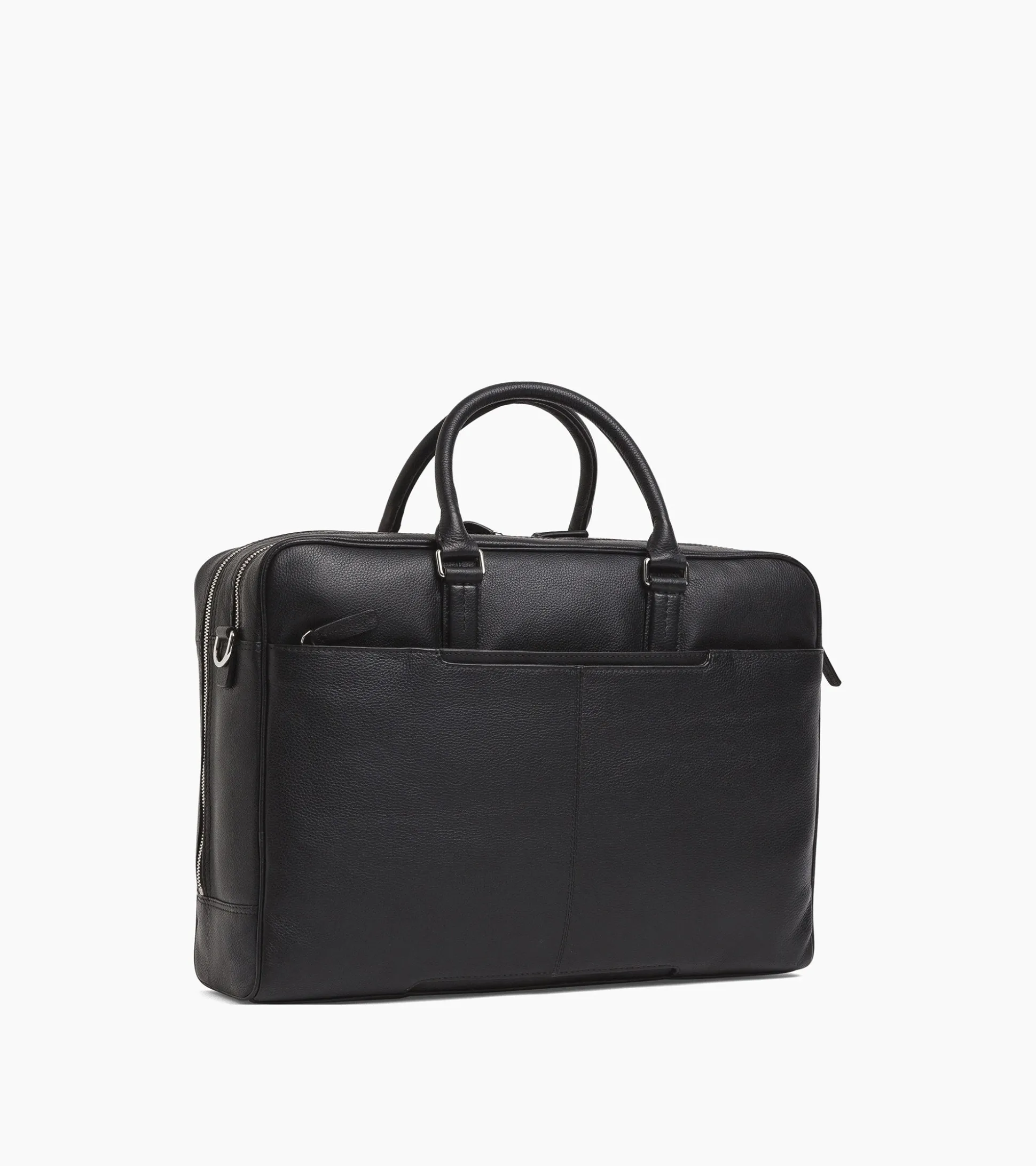 Porte documents 17" Charles en cuir grainé - Black