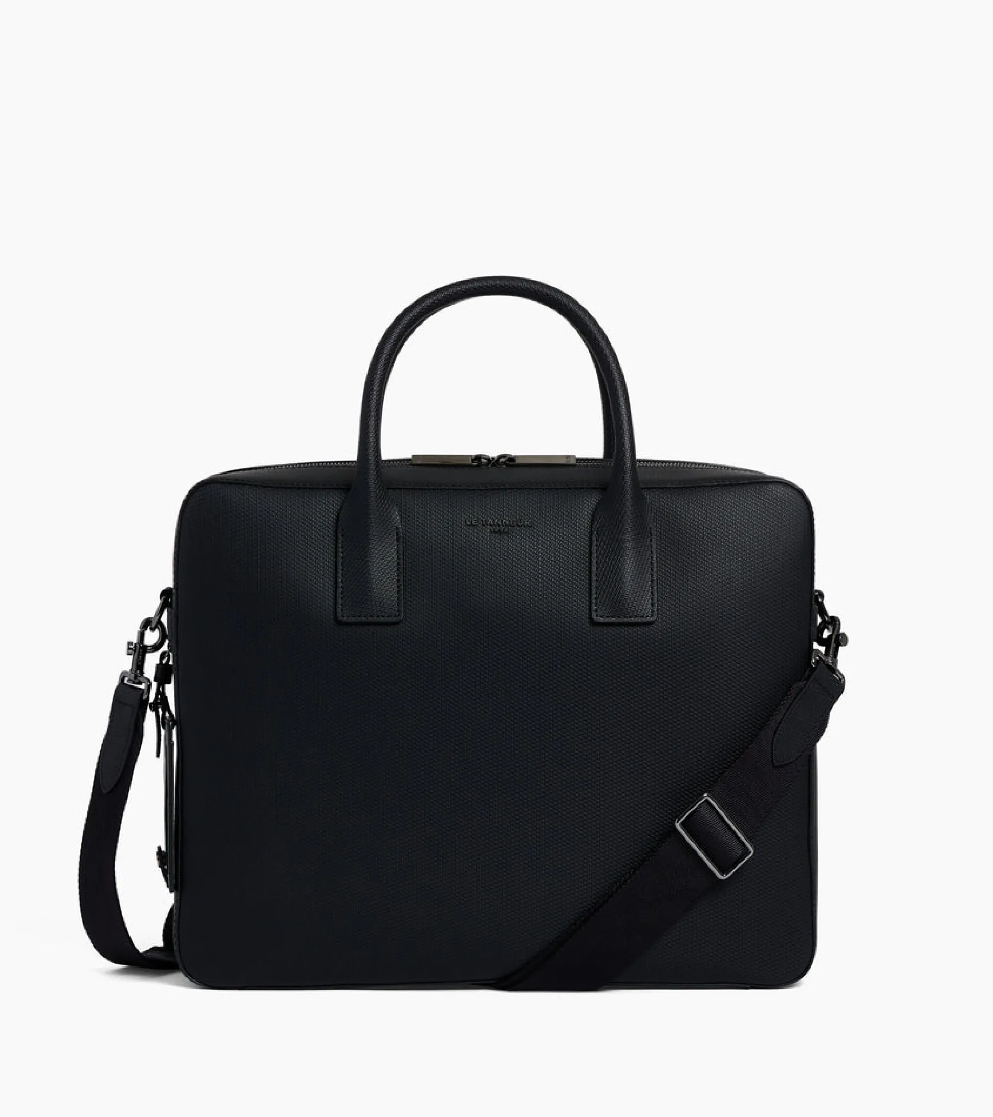 Porte documents 14" Emile en cuir signature T - Black