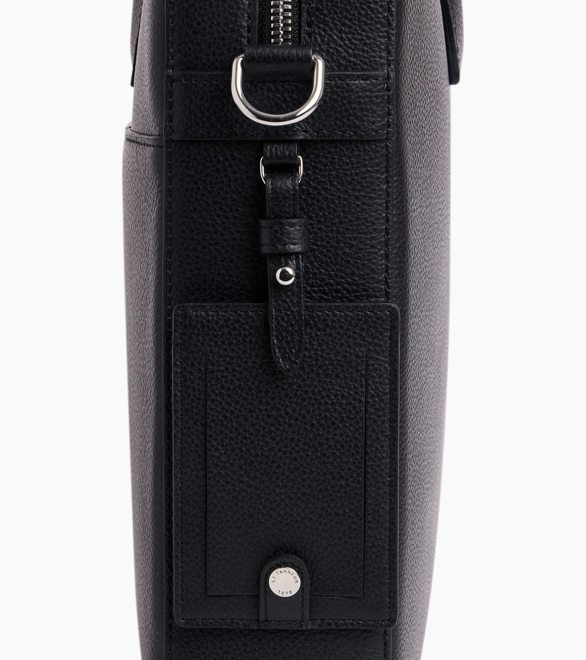 Porte documents 14" Emile en cuir grainé - Black