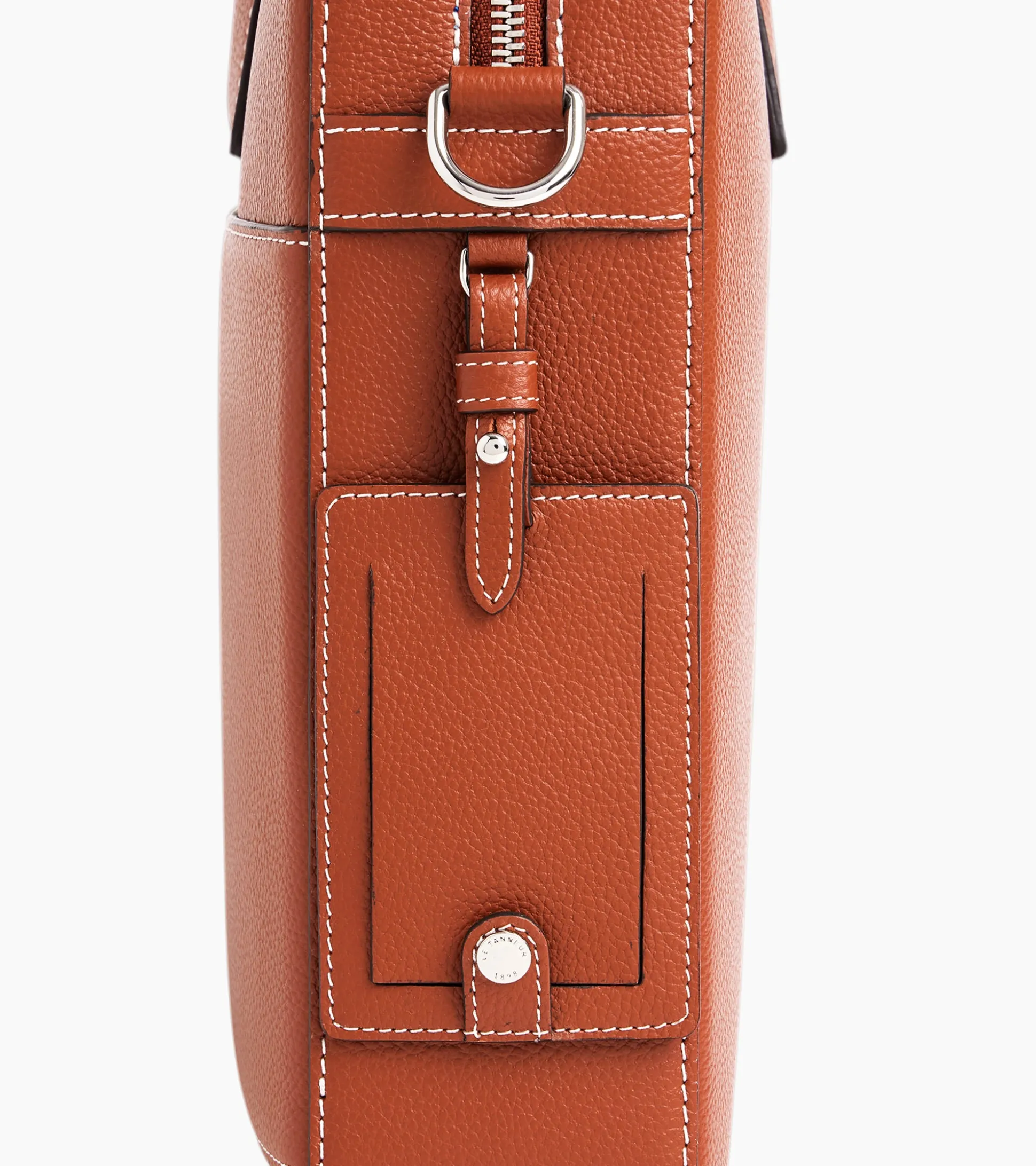 Porte documents 14" Emile en cuir grainé - Mahogany Brown