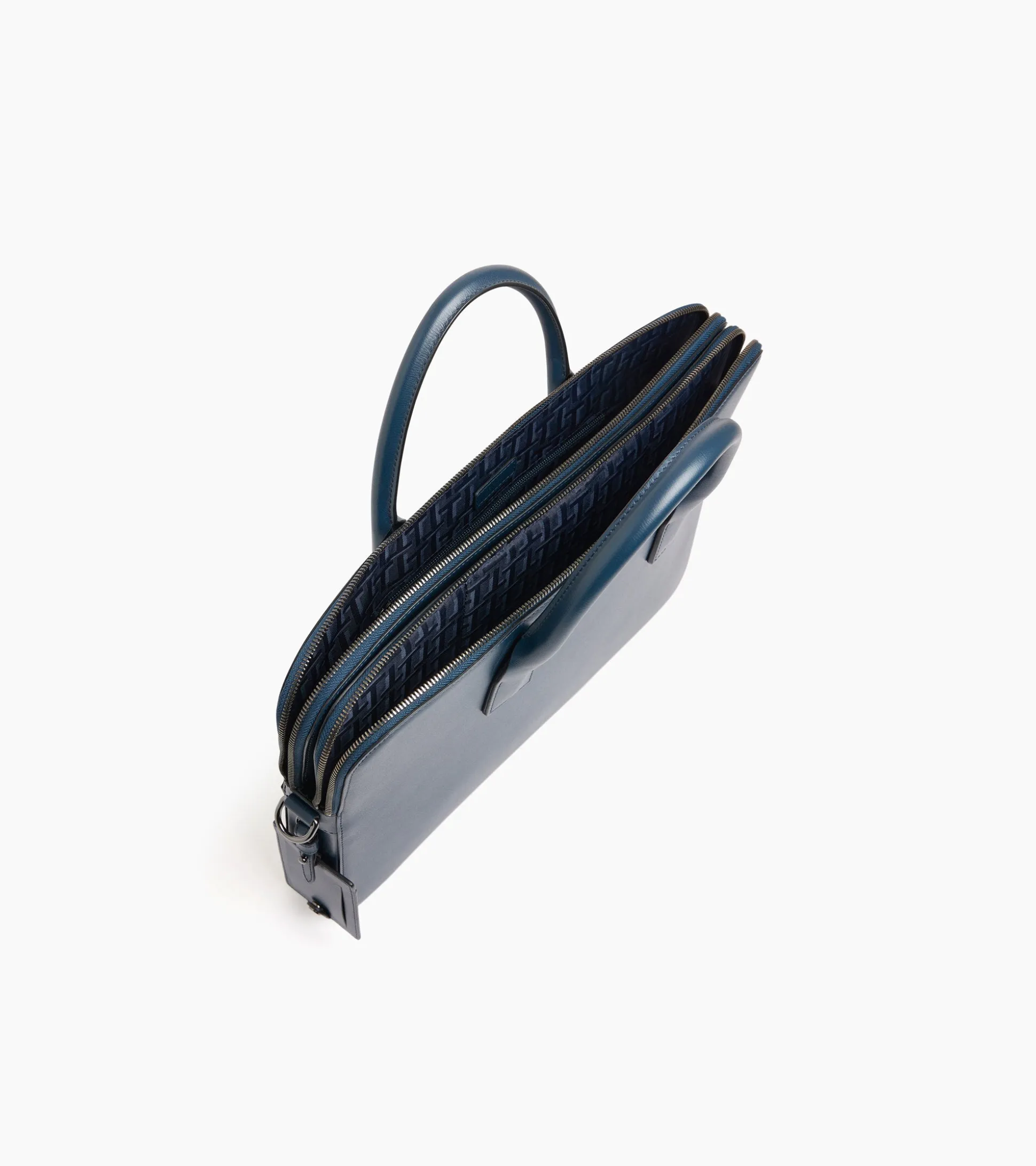 Porte documents 15" Emile slim en cuir liégé - Twilight Blue