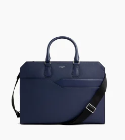 Porte documents 15" Gaston en cuir grain croisé - Twilight Blue