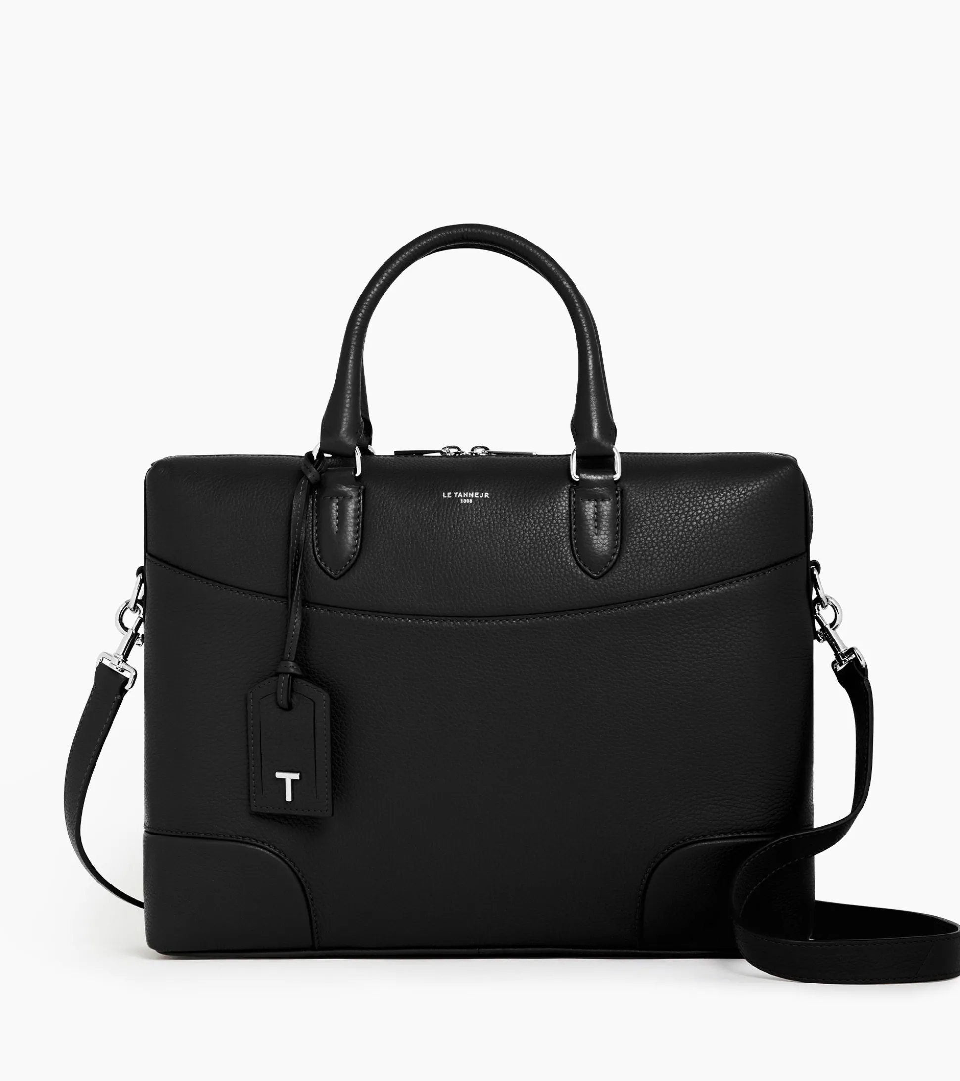 Porte documents 14" Romy en cuir grainé - Black