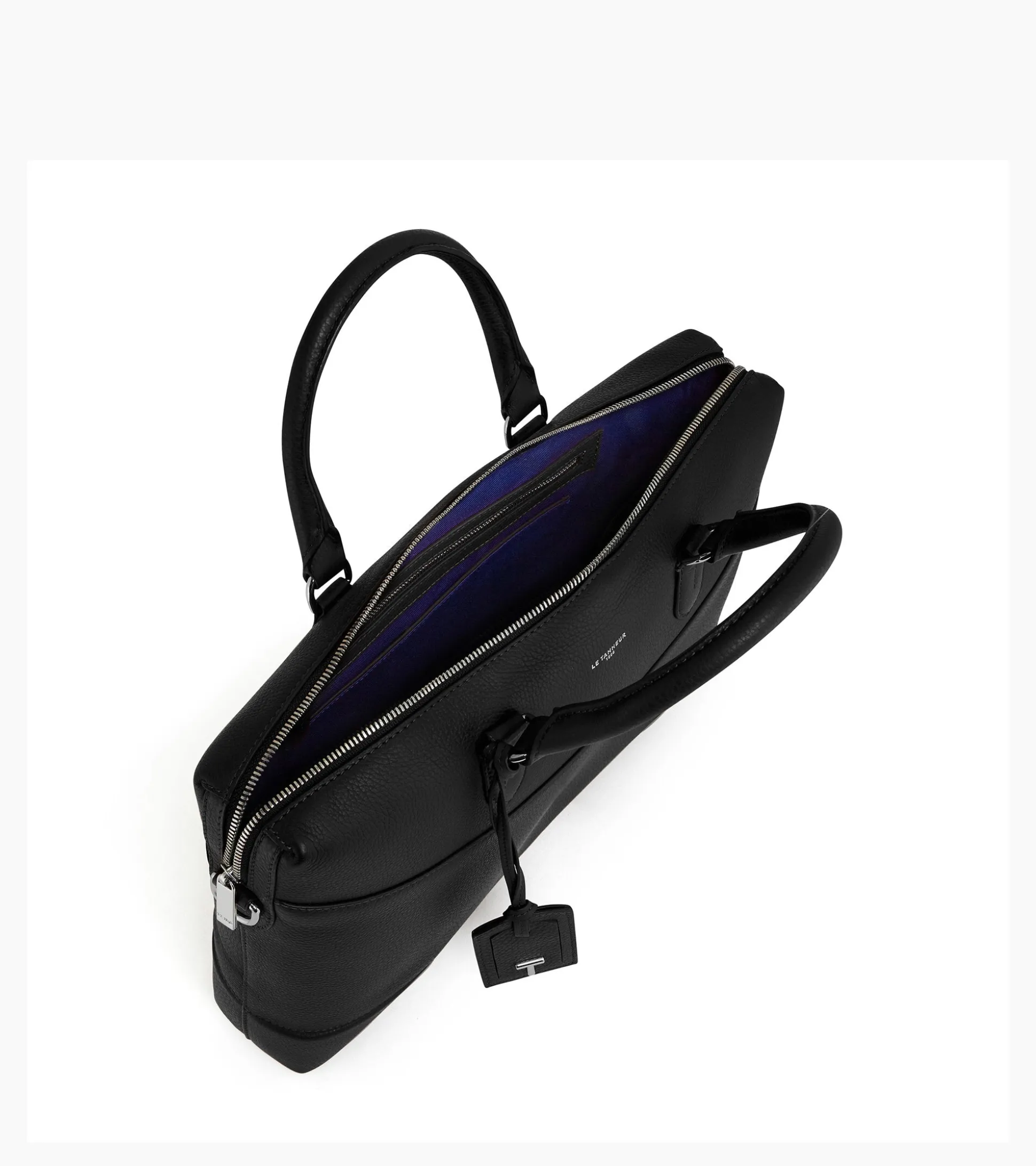 Porte documents 14" Romy en cuir grainé - Black