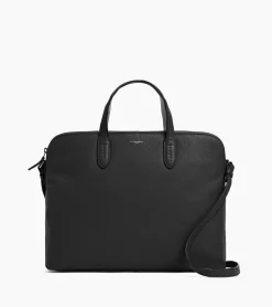 Porte documents 1 soufflet 14" Sophie en cuir grainé - Black