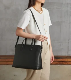 Porte documents 1 soufflet 14" Sophie en cuir grainé - Black