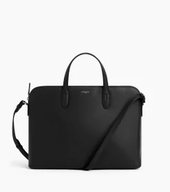 Porte documents 1 soufflet 15" Sophie en cuir grainé - Black