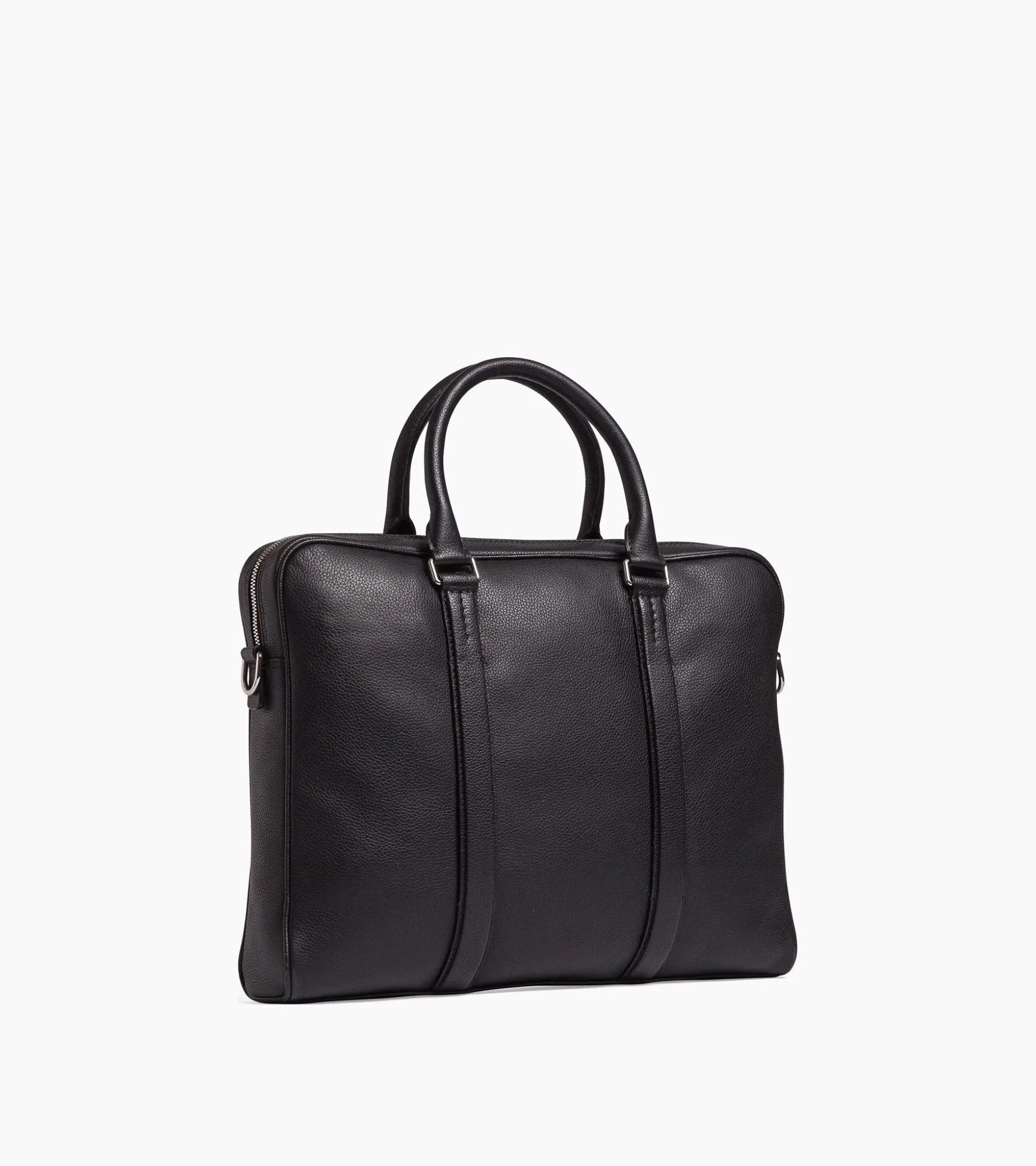 Porte documents slim 14" Charles en cuir grainé - Black