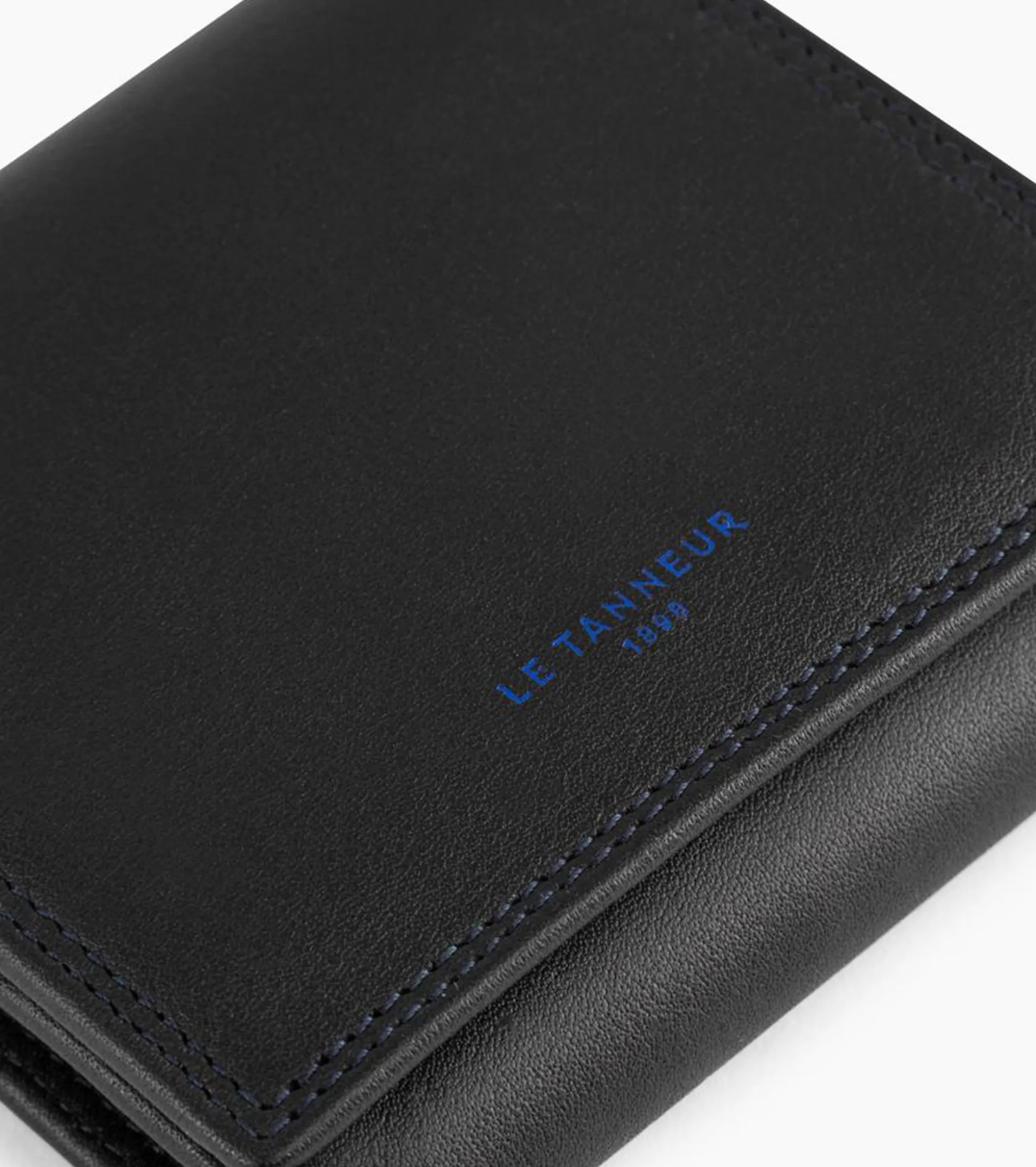 Porte monnaie boite avec poche billets Martin en cuir lisse - Black