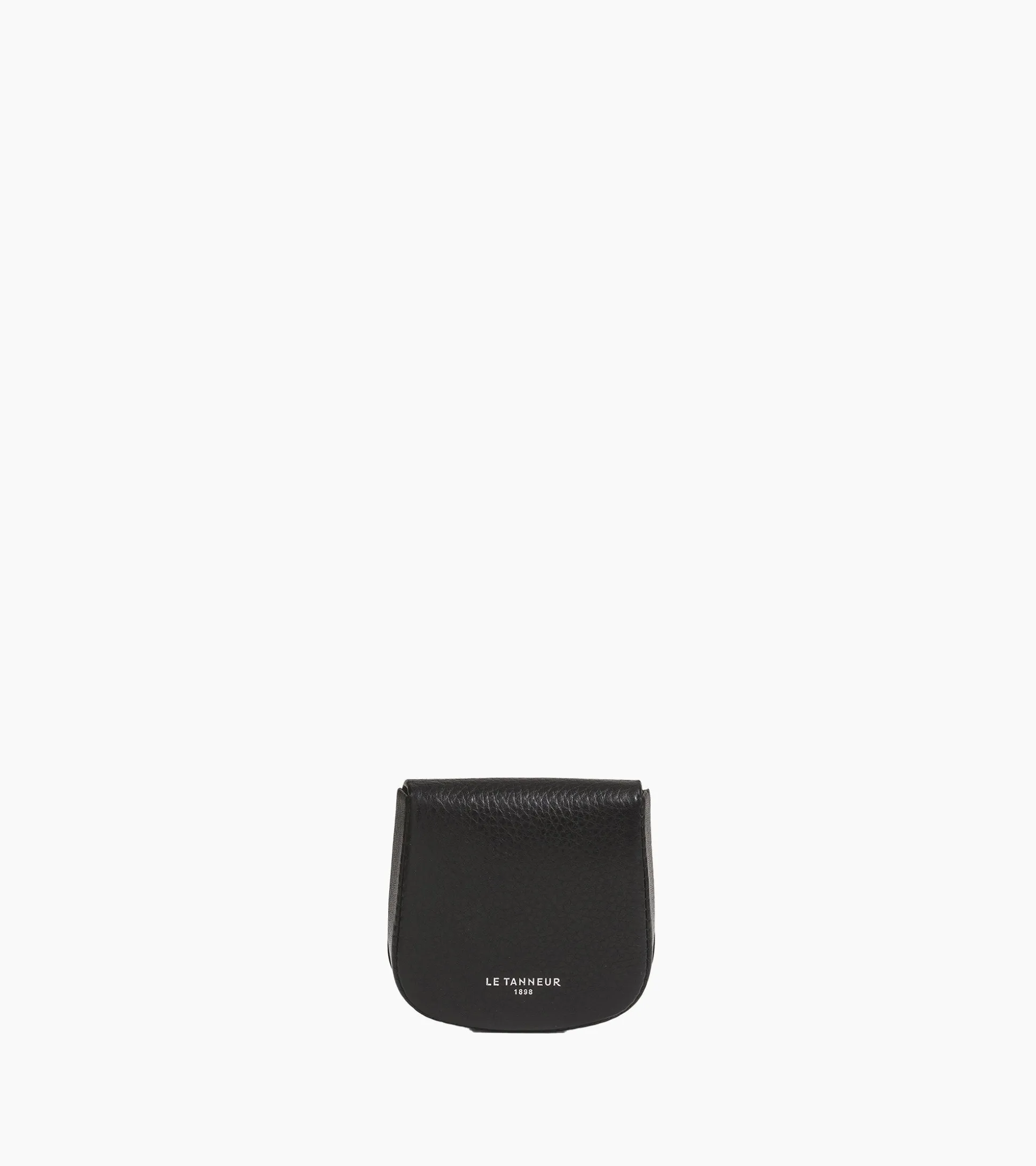 Porte monnaie cuvette Charles en cuir grainé - Black