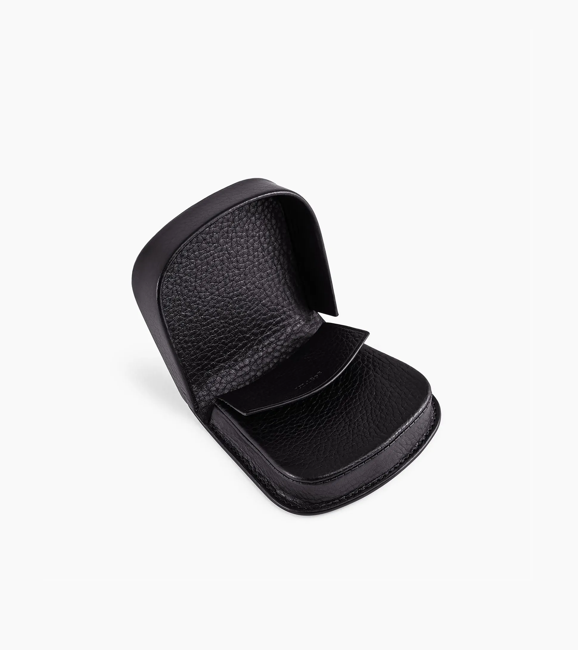 Porte monnaie cuvette Charles en cuir grainé - Black