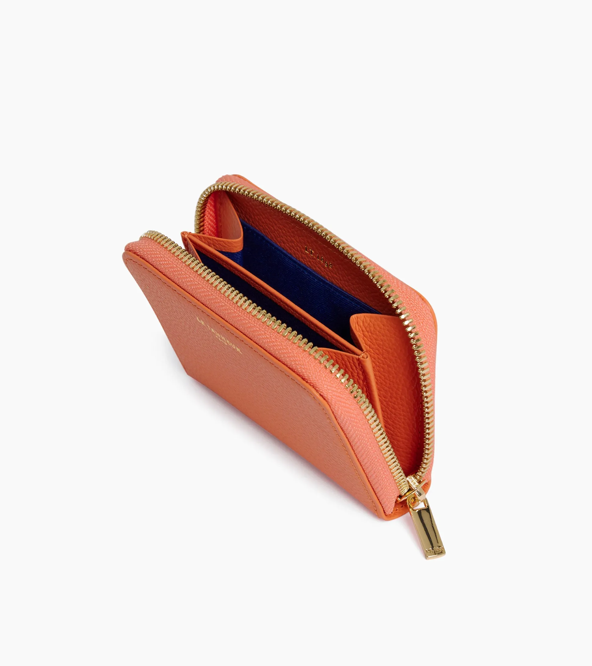 Porte monnaie Emilie en cuir grainé - ORANGE OCRE