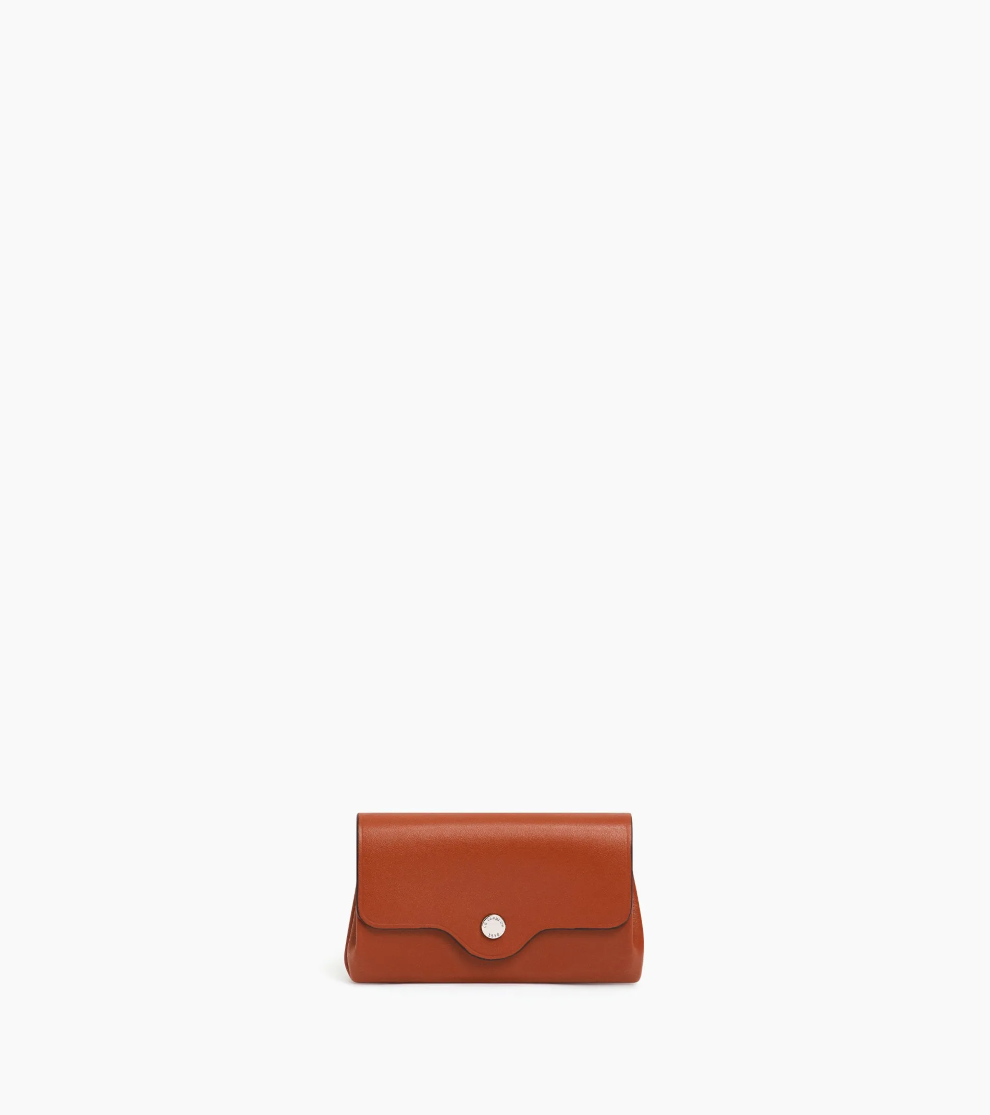 Porte monnaie Sans couture en cuir lisse - Mahogany Brown