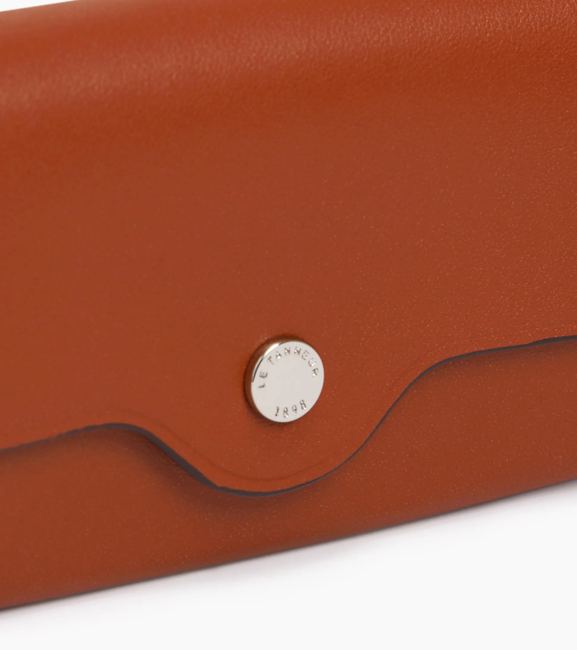 Porte monnaie Sans couture en cuir lisse - Mahogany Brown