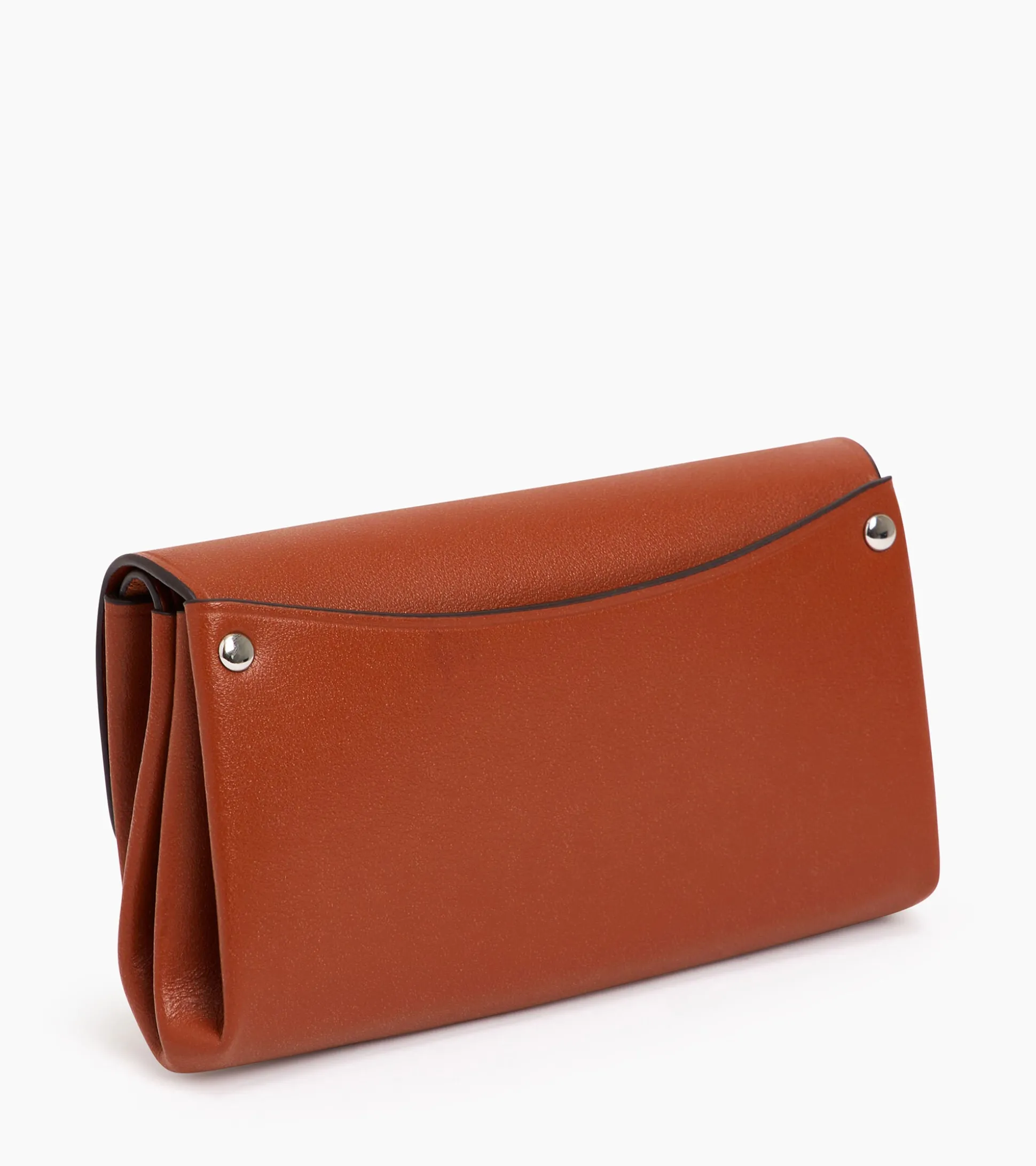 Porte monnaie Sans couture en cuir lisse - Mahogany Brown