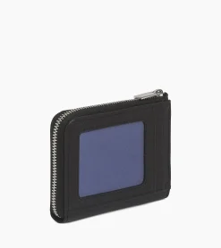 Porte monnaie zip en L Charles en cuir grainé - Black