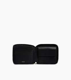 Porte monnaie zip en L Emile en cuir signature T - Black Le Bleu