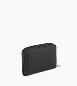 Porte monnaie zippé Martin en cuir lisse - Black