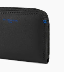 Porte monnaie zippé Martin en cuir lisse - Black