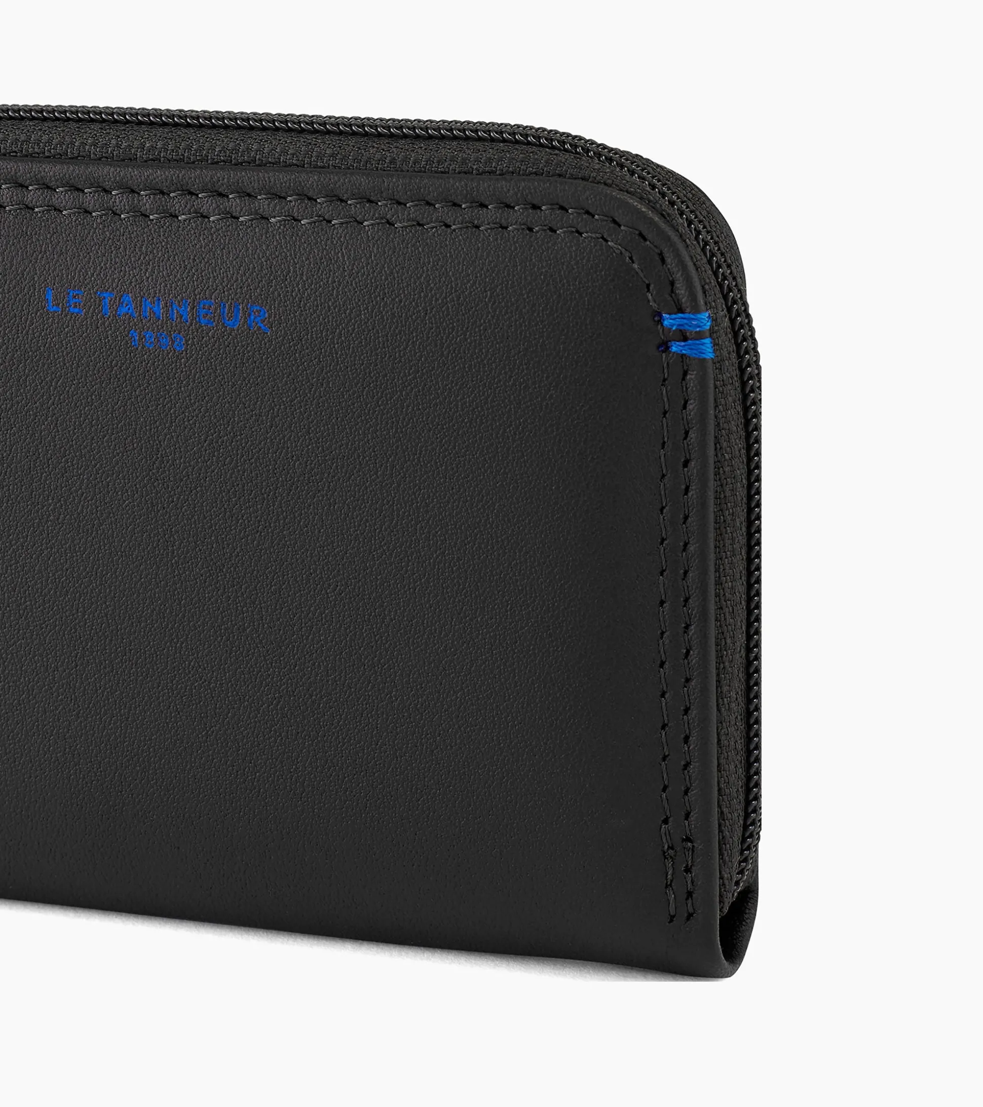 Porte monnaie zippé Martin en cuir lisse - Black