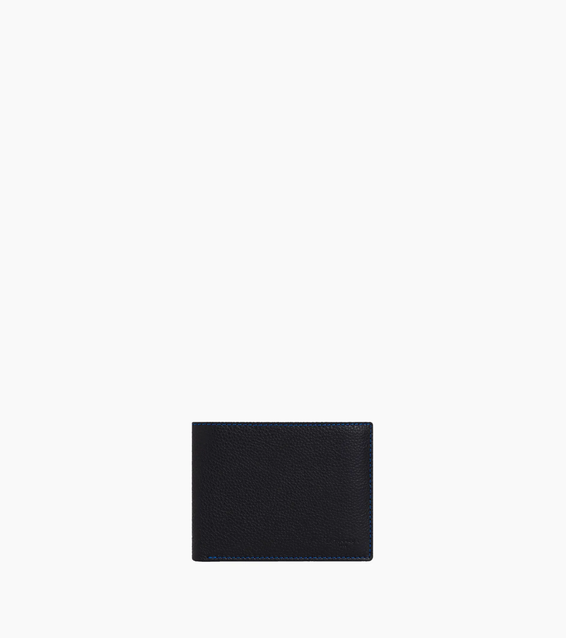 Portefeuille à rabat 2 volets Charles en cuir grainé - Black Le Bleu